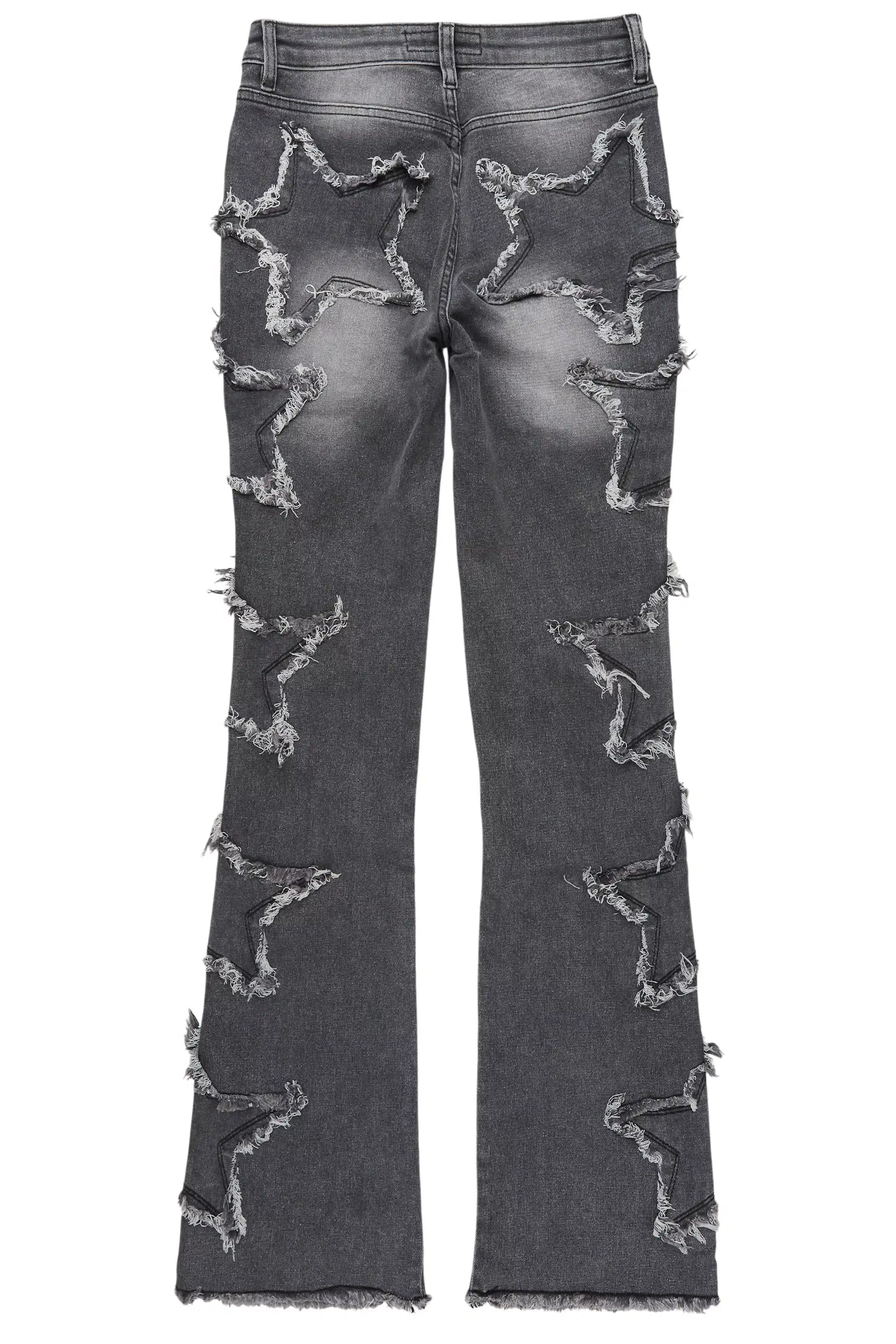 Sinayah Grey Wash Stacked Flare Jean