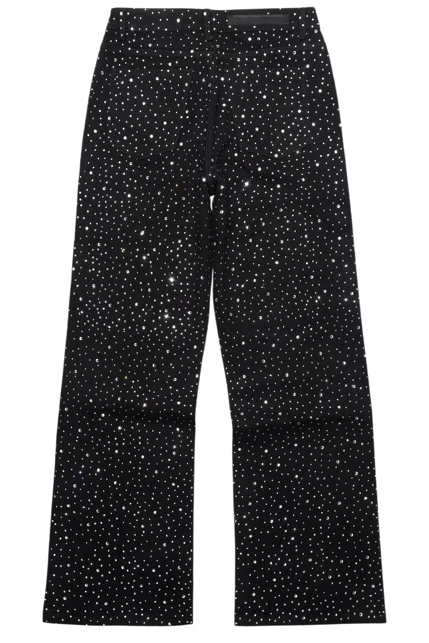 Discolite Rhinestone Jet Black Baggy Jean