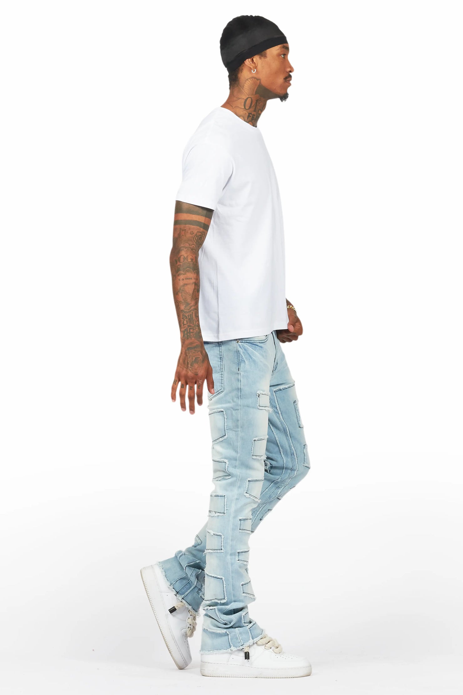 Lake White/Red T-Shirt & Shake Stacked Flare Jean Bundle