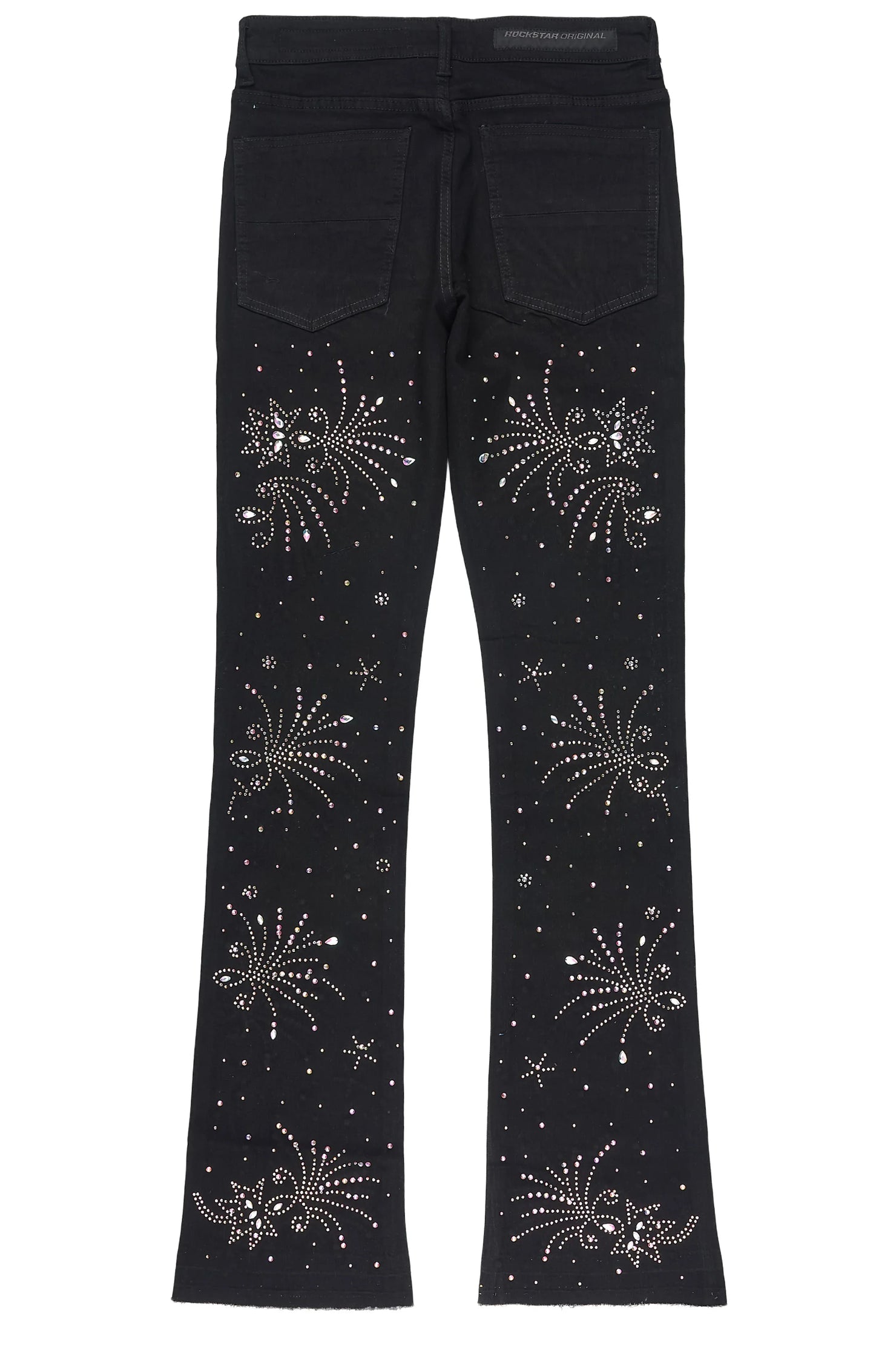 Firework Black Rhinestone Stacked Fit Jean