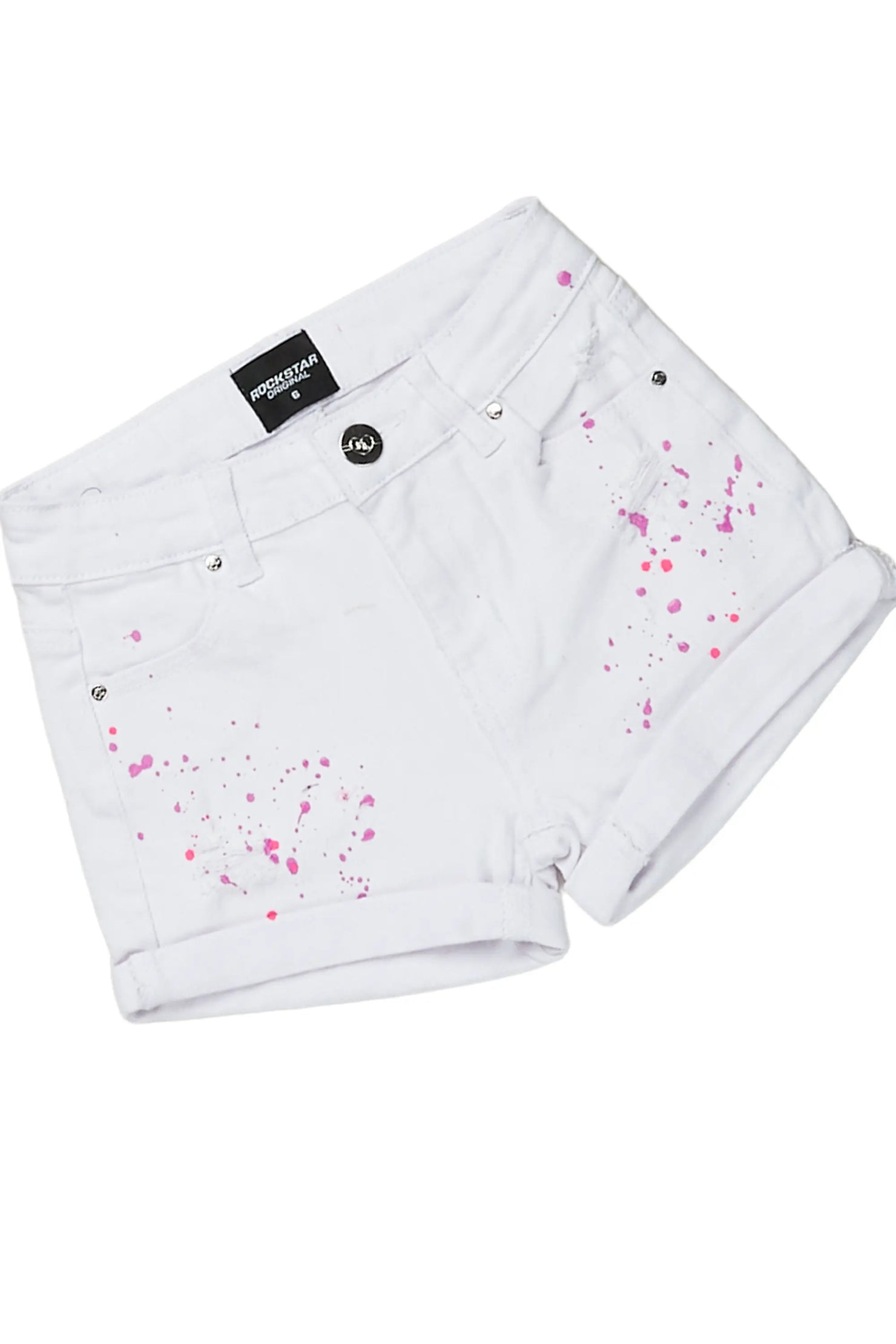 Girls Mura White T-Shirt/Denim Short Set