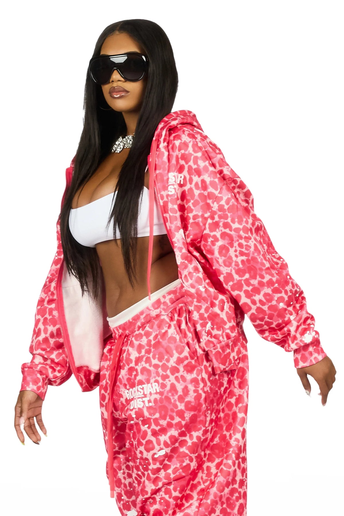 Halloway Pink Cheetah Painted Baggy Track Set