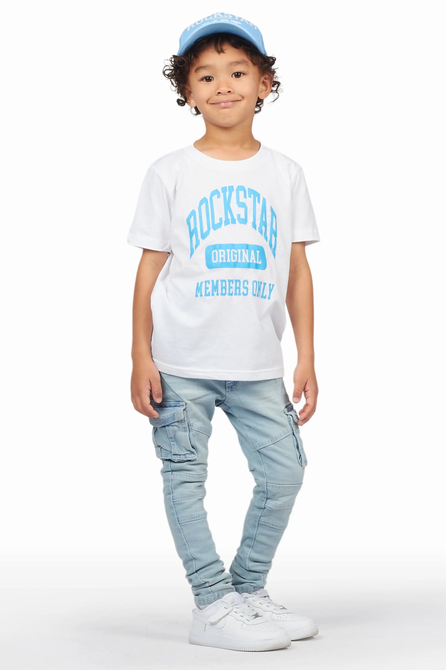 Boys Bansi White T-Shirt/Cargo Skinny Jean Set