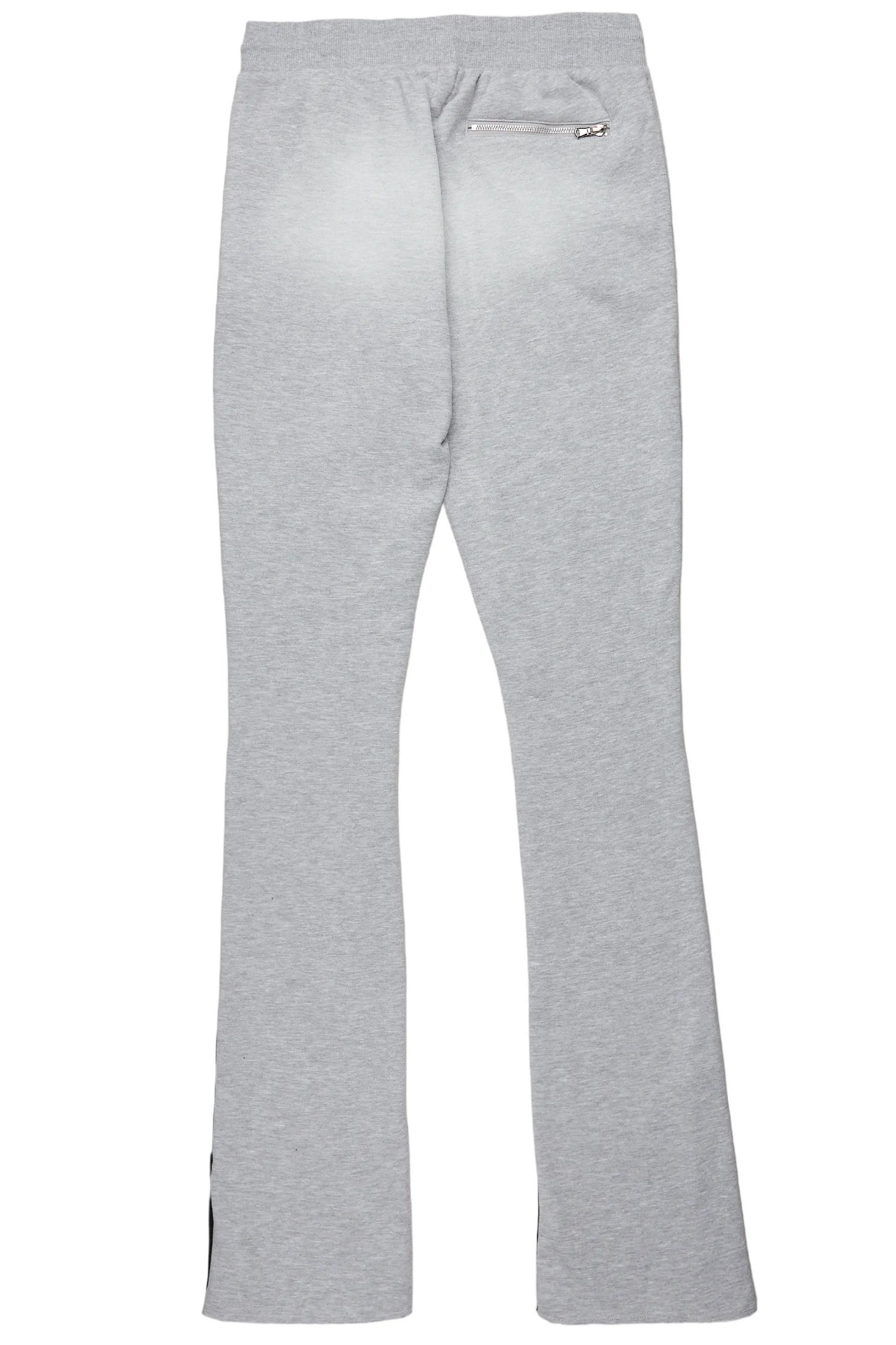 Raivo Heather Grey Graphic Stacked Flare Pant