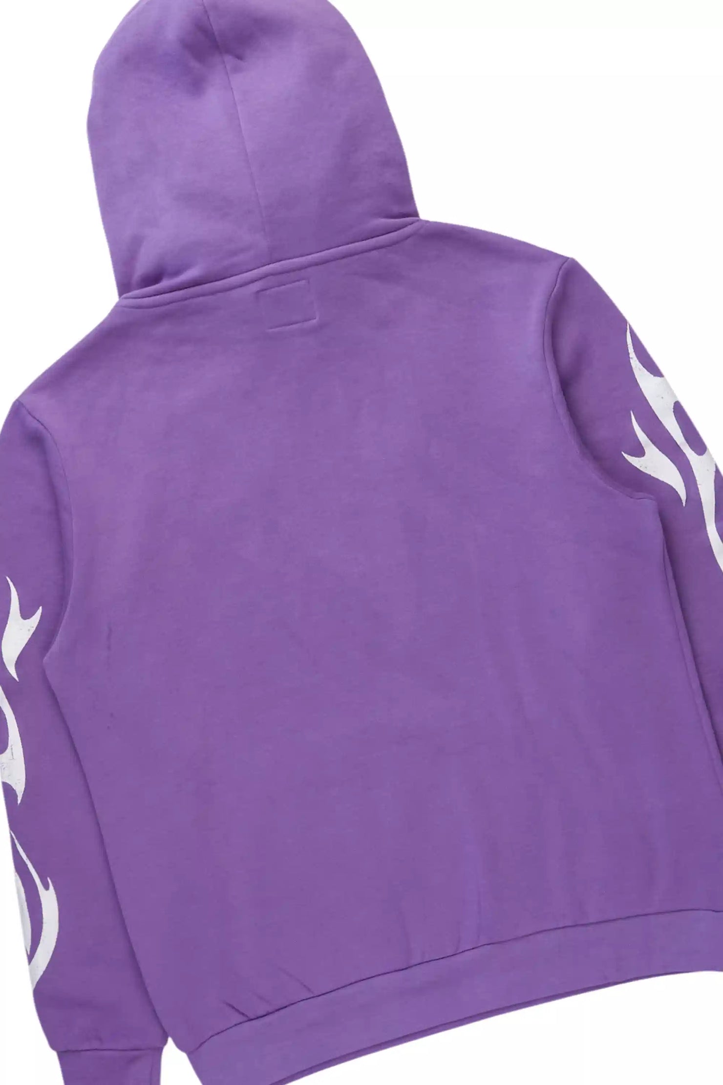 Deathrow Purple/White Hoodie/Stacked Track Pant Set