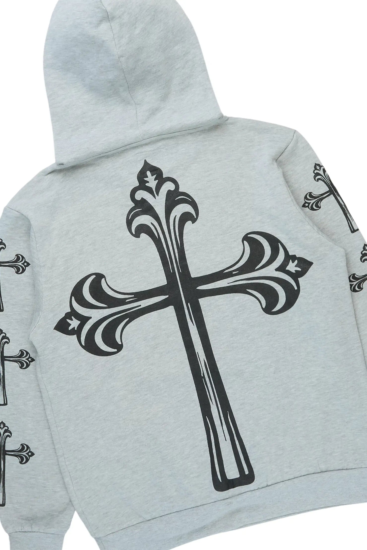 Michael Heather Grey/Black Hoodie/Stacked Flare Track Set