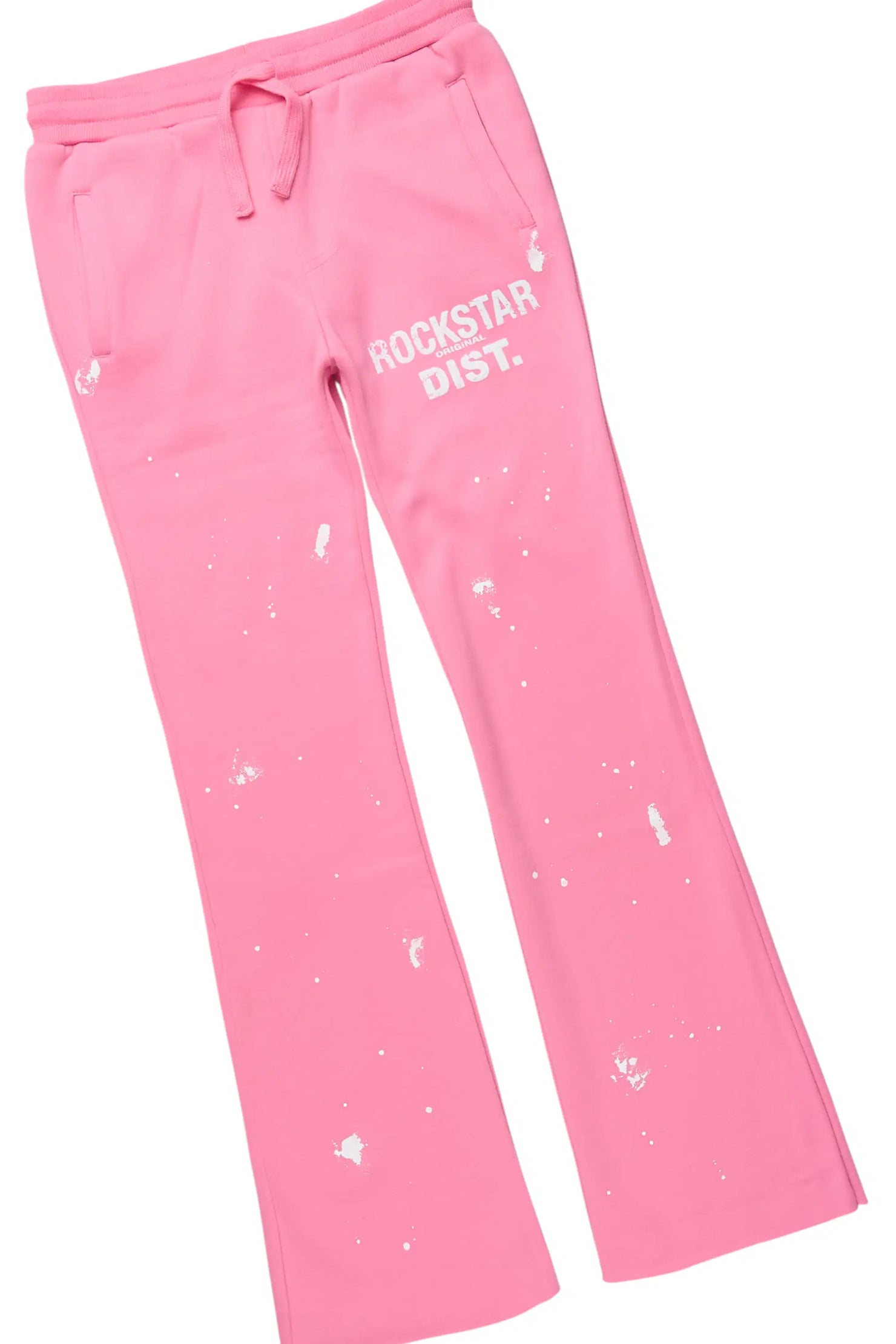 Girls Hadley Bubble Gum/White Hoodie Stacked Flare Track Set