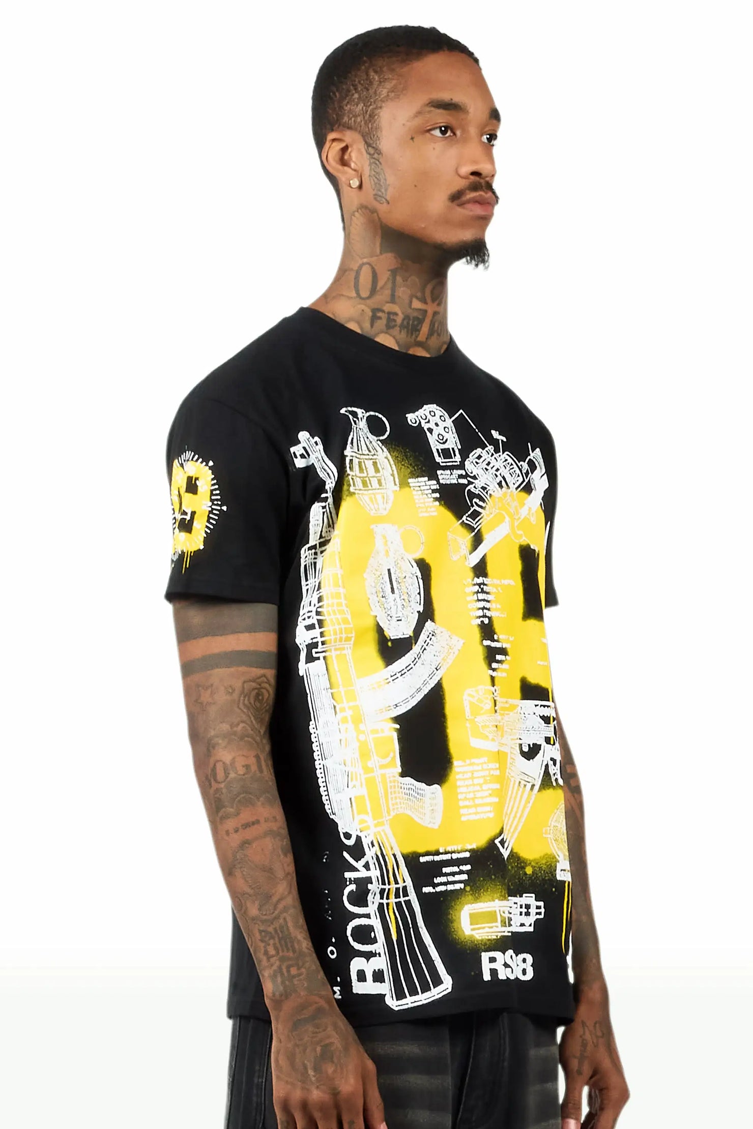 Nesta 2.0 Black Oversized Graphic T-Shirt