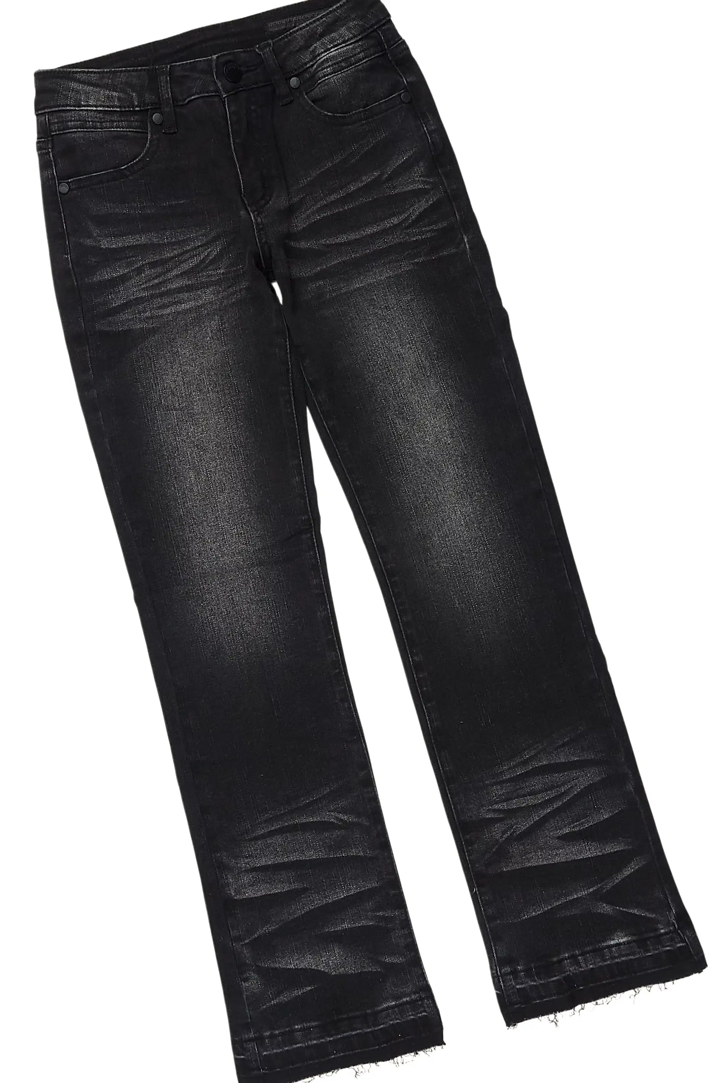 Boys Nyro Black/Grey Hoodie/Stacked Jean Set