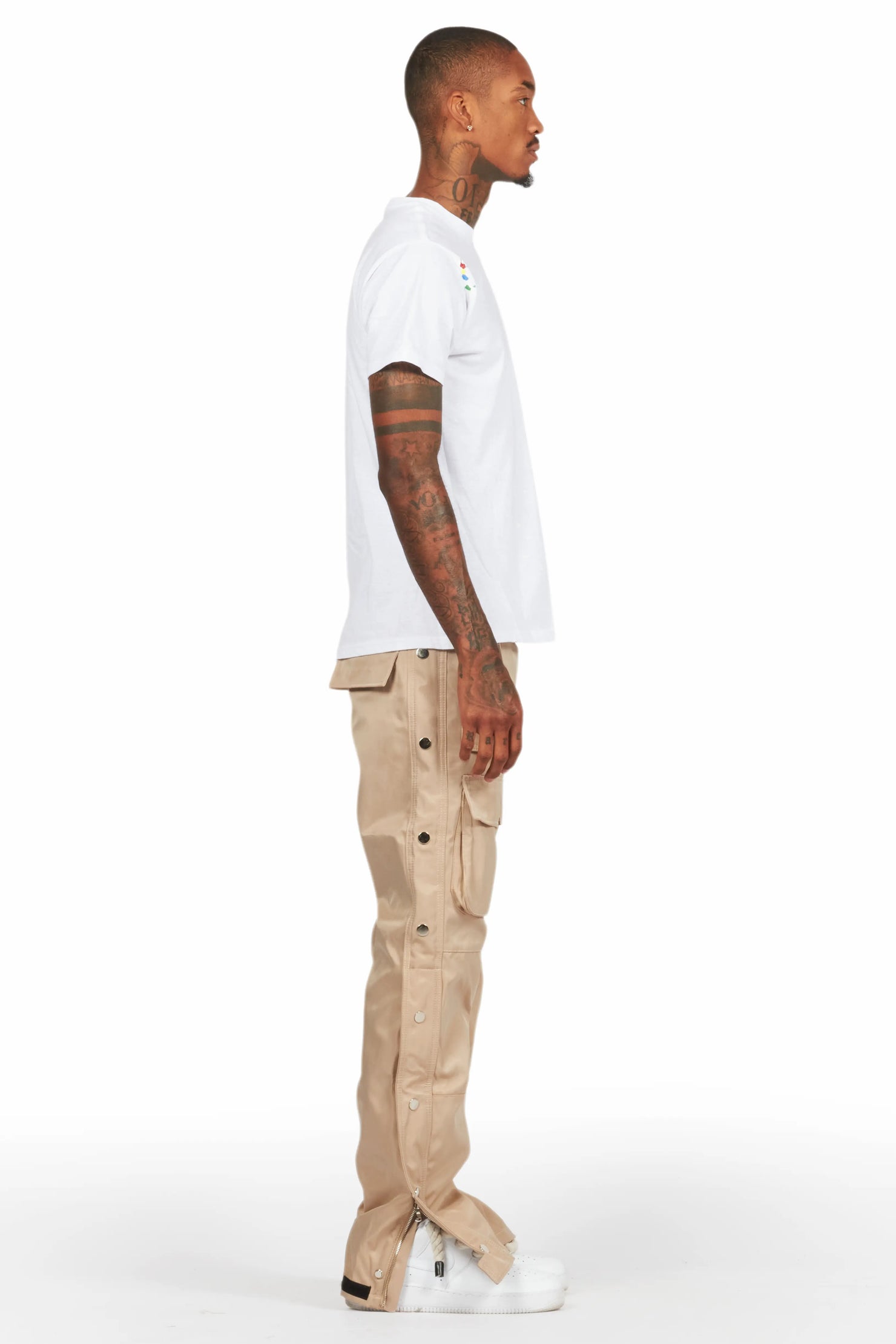 Yuri Beige Nylon Pants