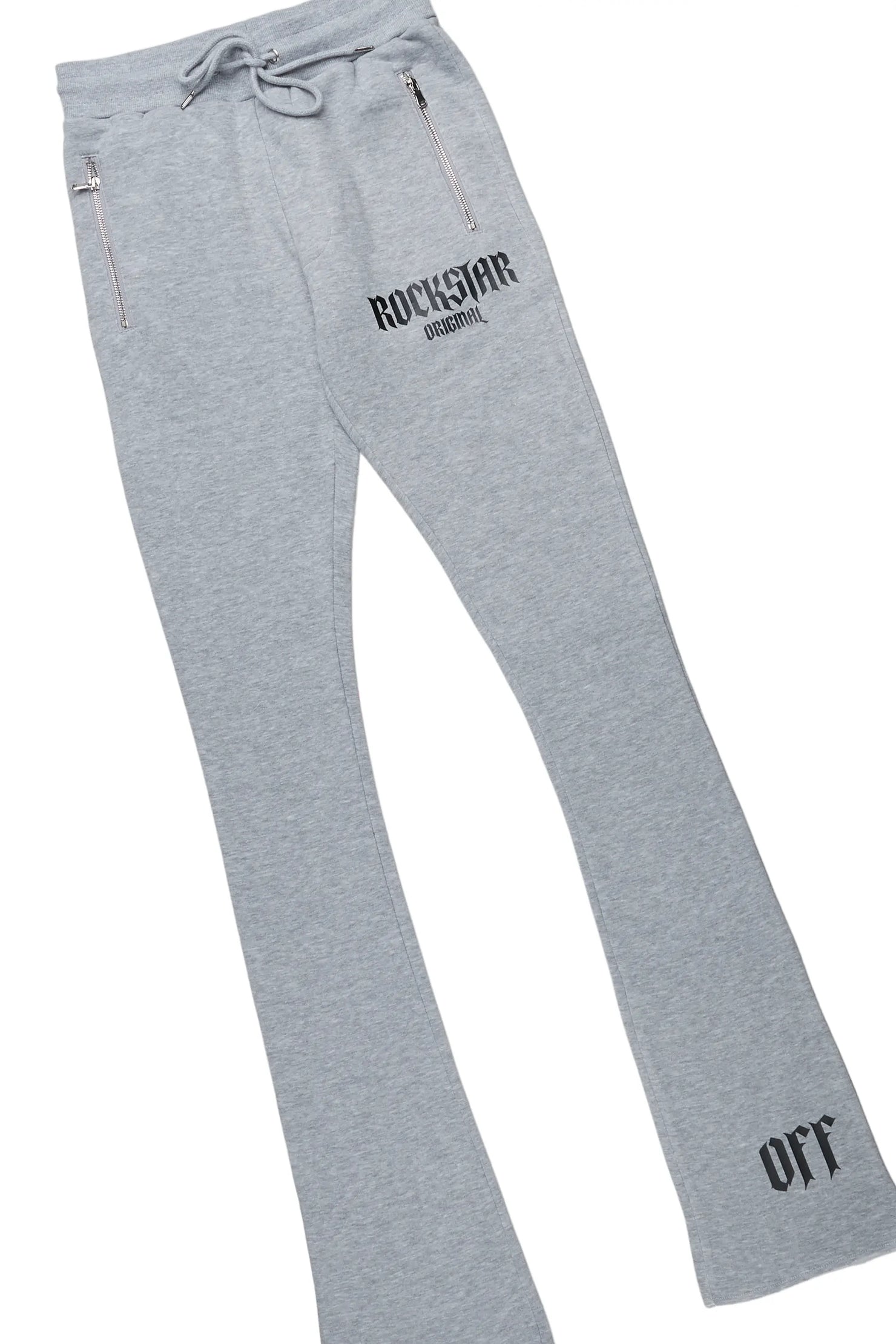 Omar Heather Grey Stacked Flare Track Set