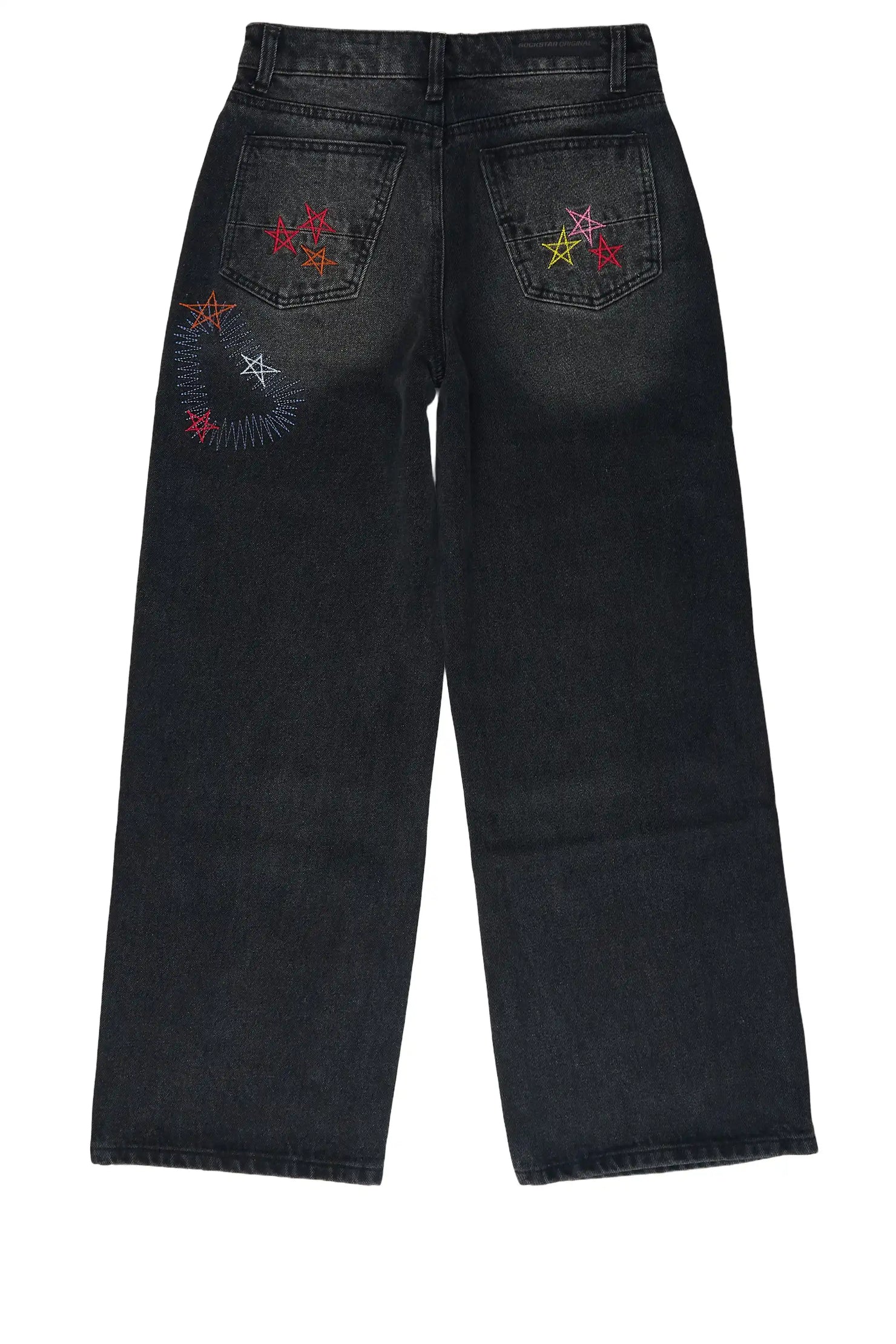Girls Levie Washed Black Baggy Fit Jean