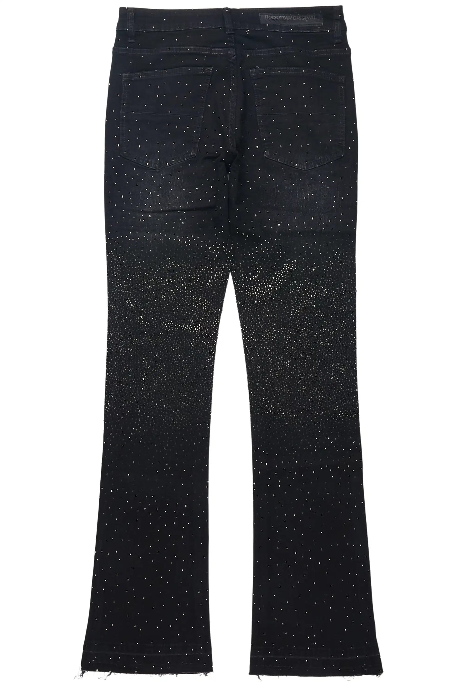 Onyx Dark Grey Stacked Flare Jean