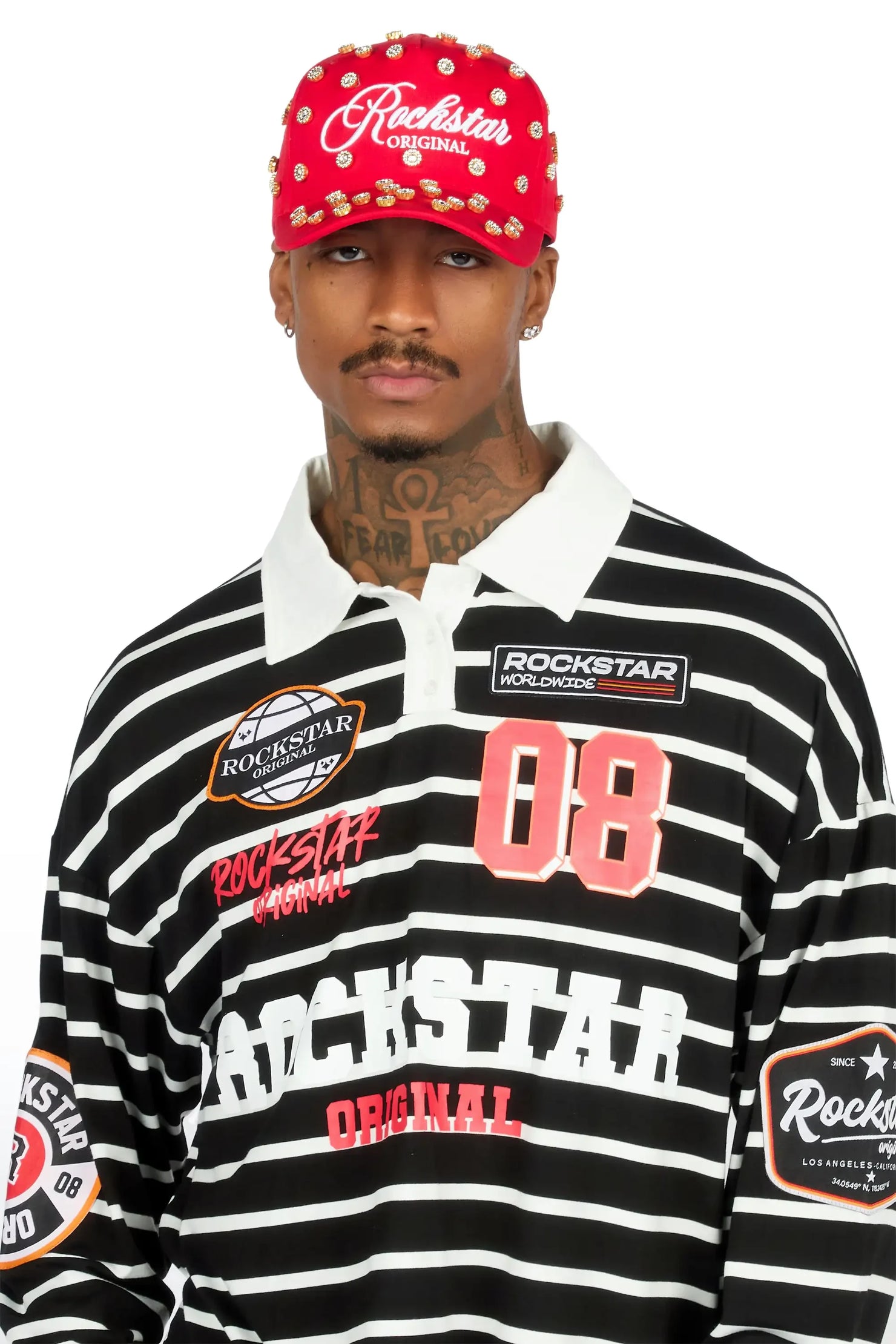Roma Red Rhinestone Trucker Hat