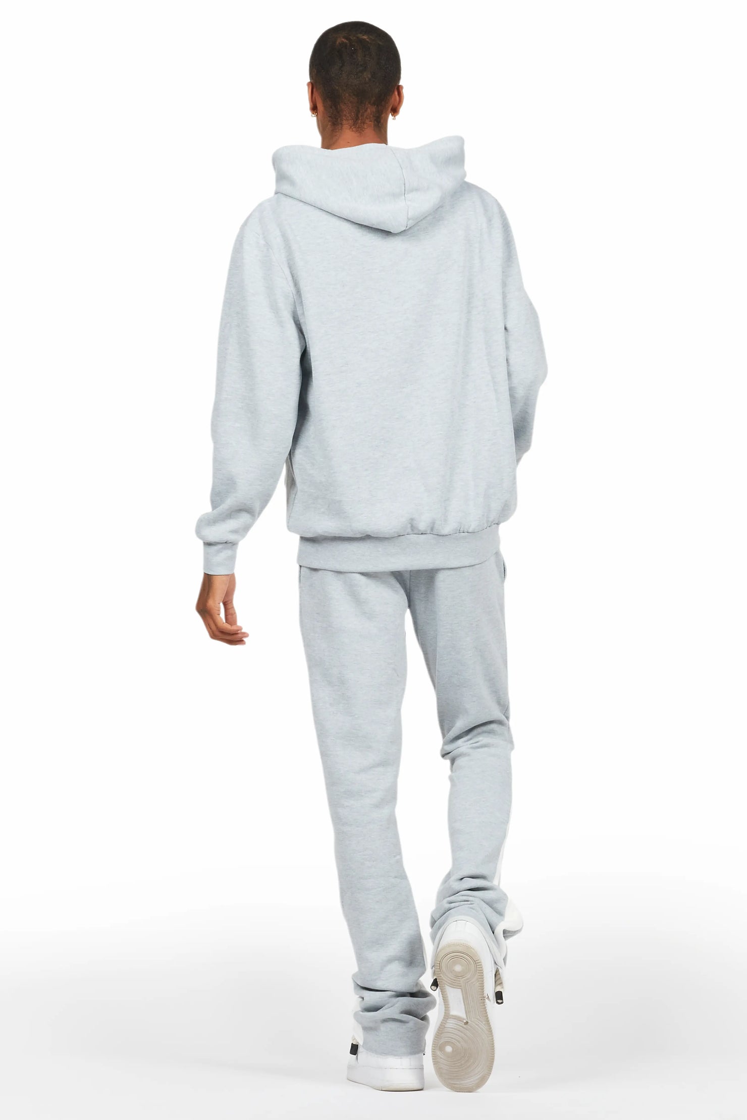 Briggs Heather Grey Hoodie/Stacked Flare Track Set