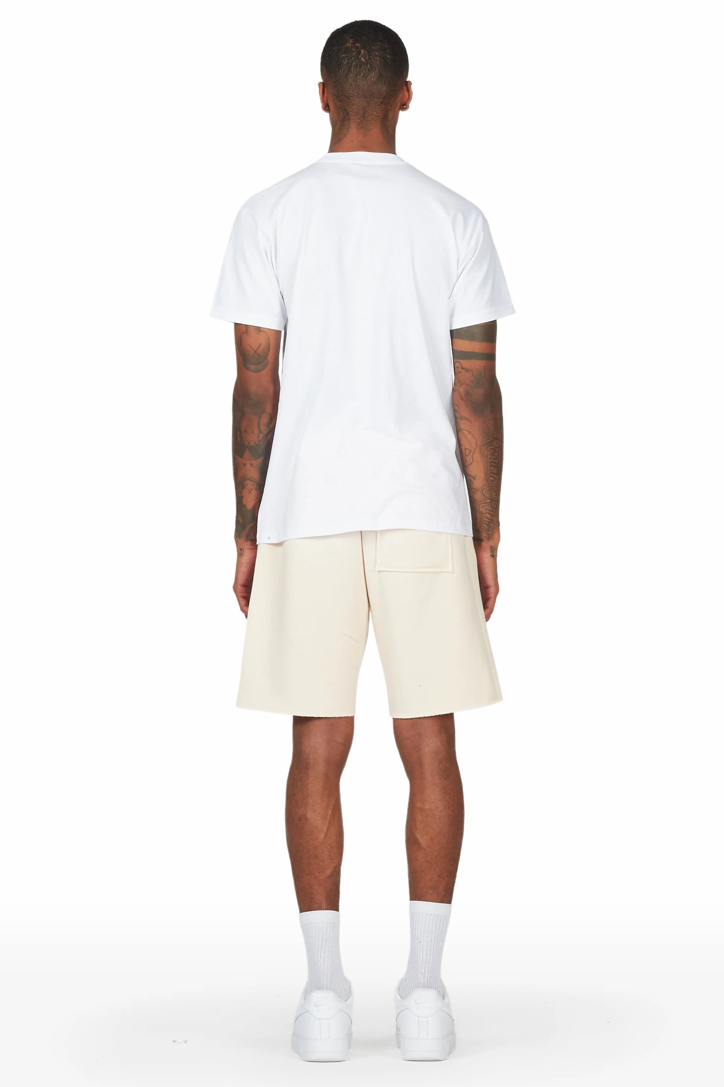 Rockstar Art Dist. White/Beige T-Shirt Short Set