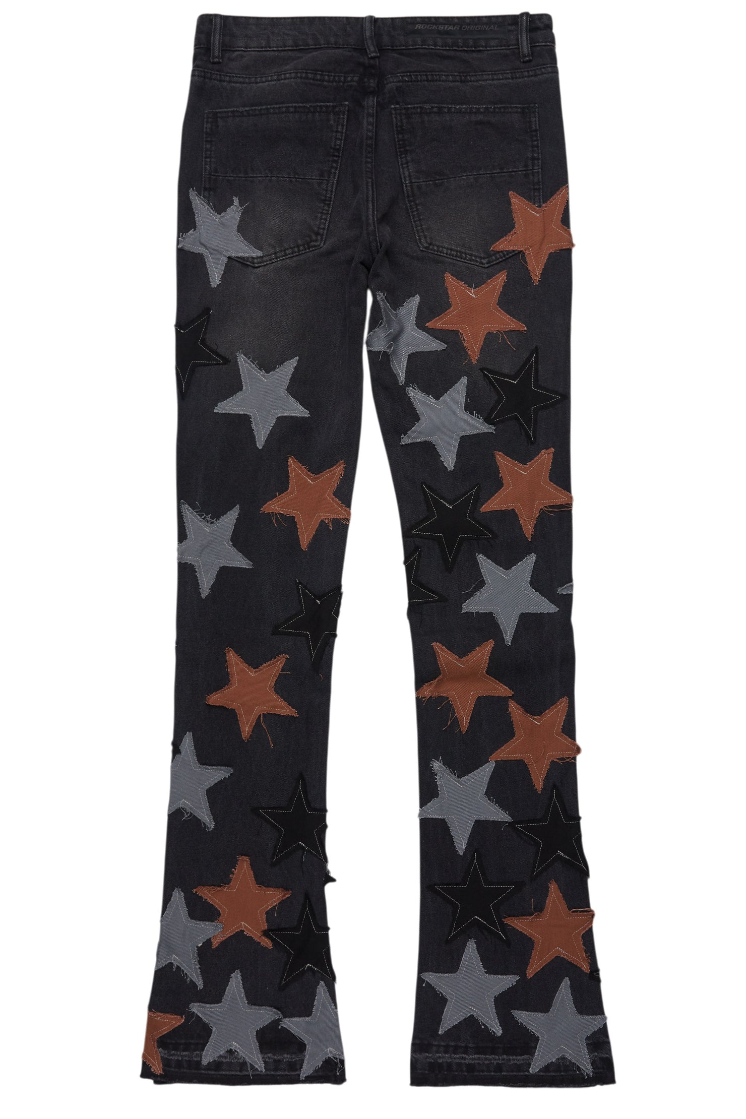 StarLane Dark Grey Stacked Flare Jean