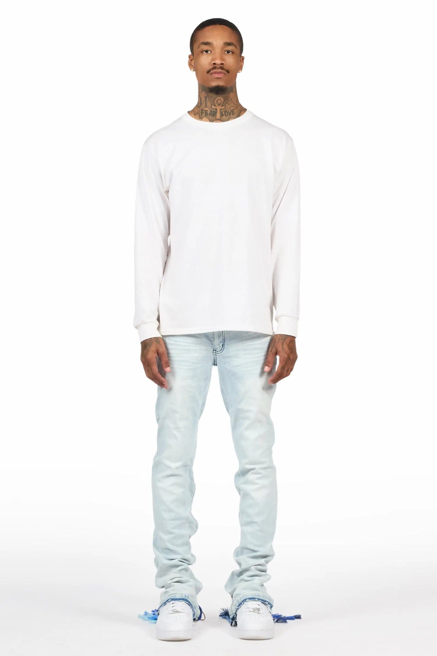Otto Light Blue Stacked Flare Jean