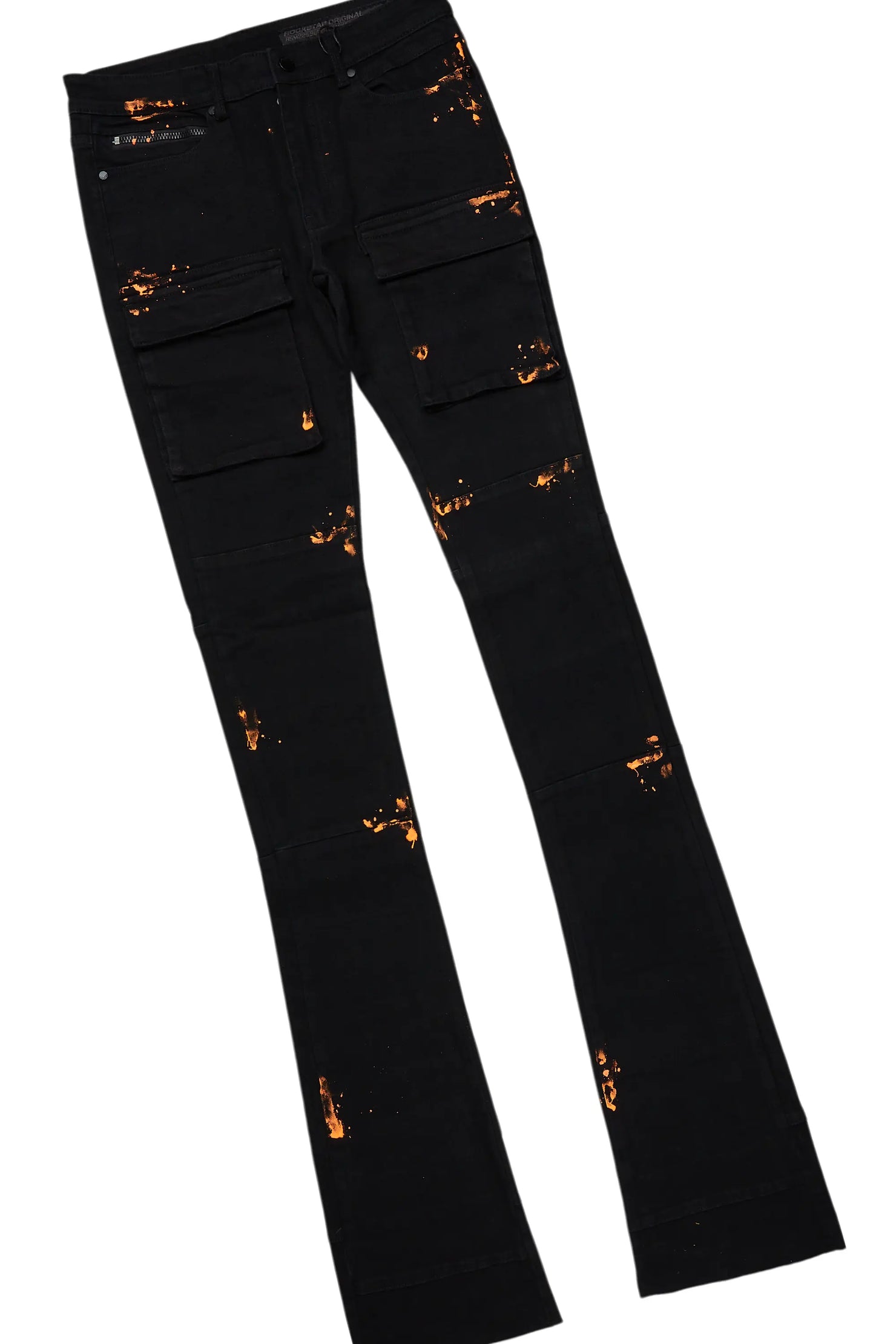 All Seeing Eyes Orange Hoodie/Super Stacked Flare Jean Bundle