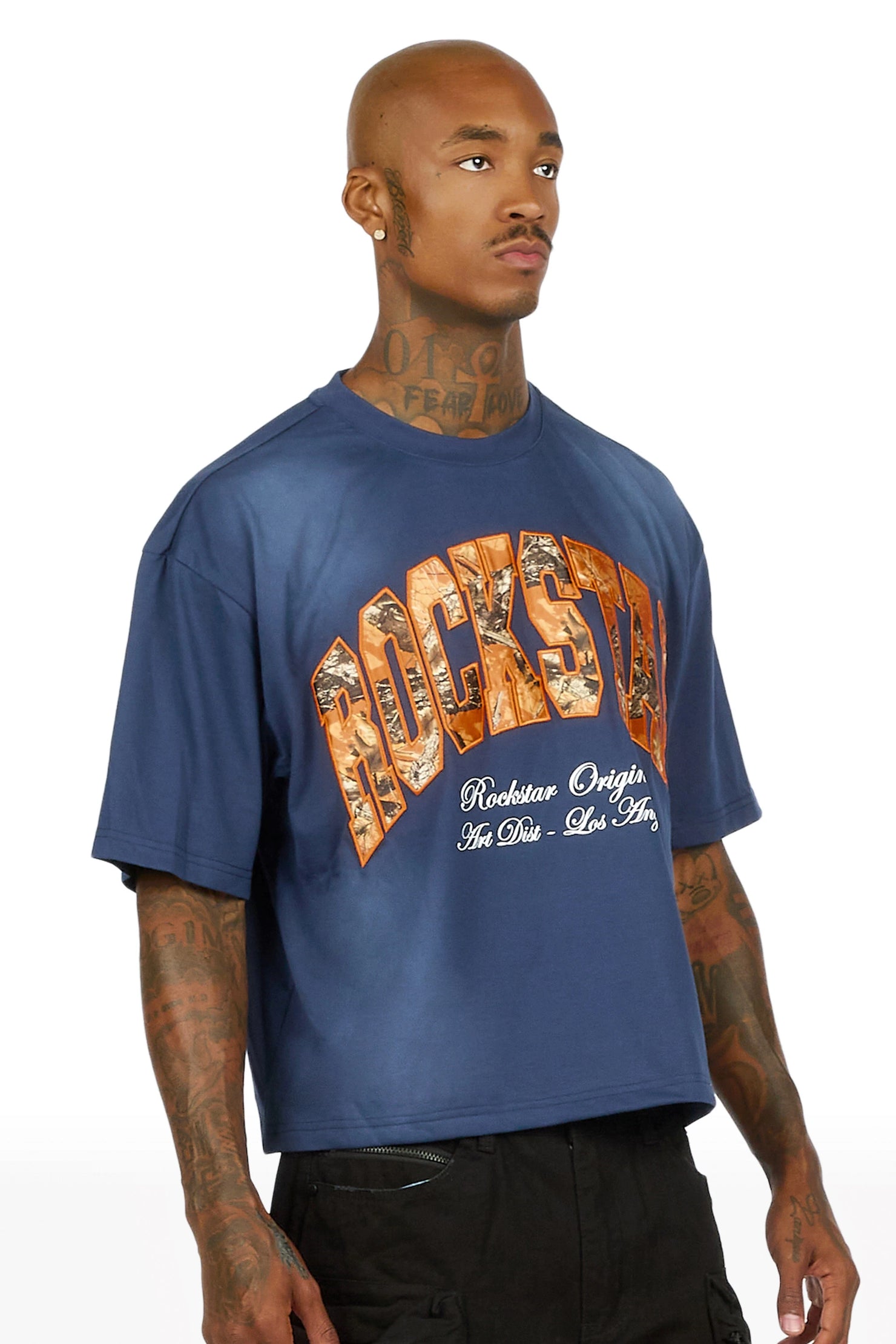 Alas Navy Boxy Crop Tee
