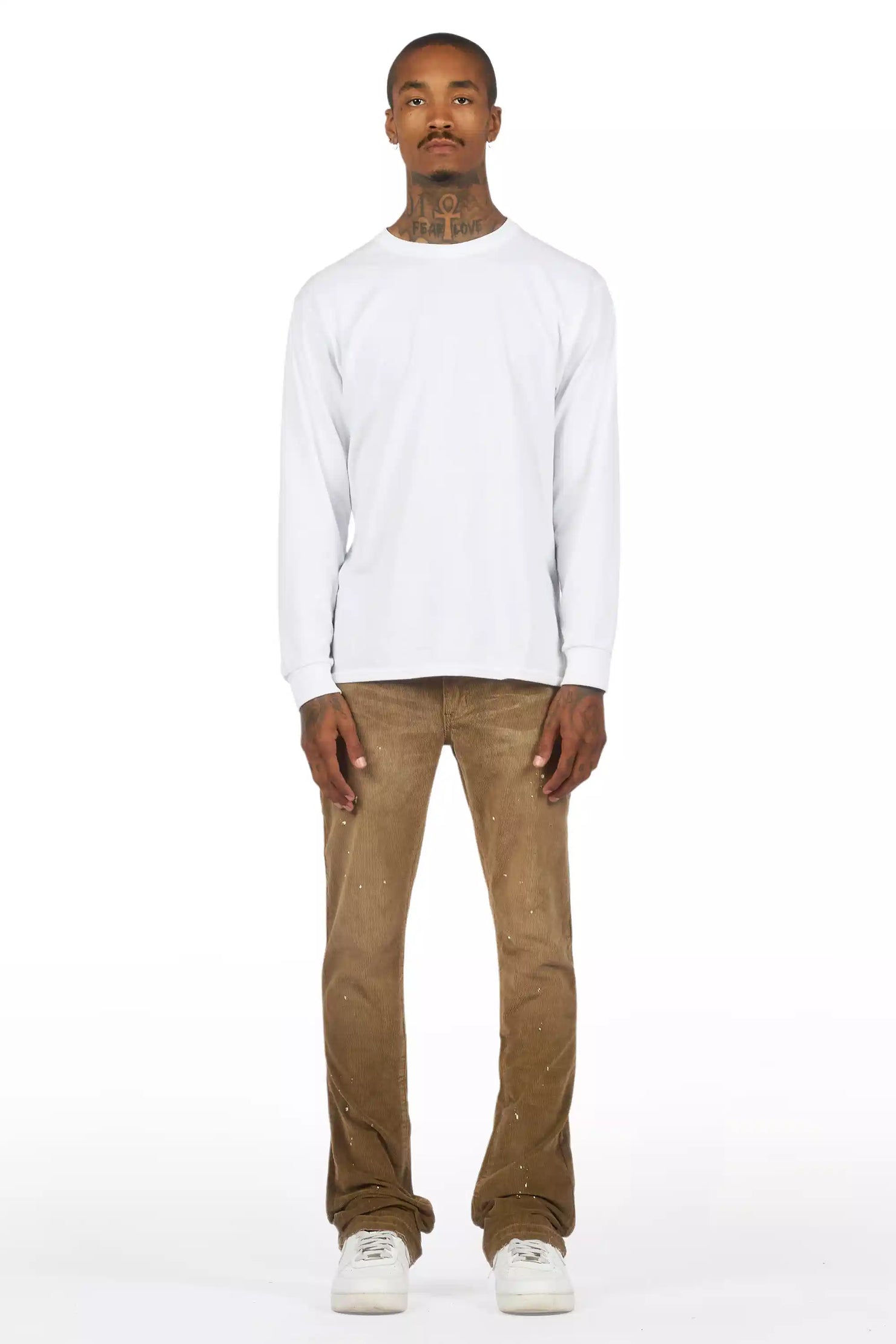 Sevyn Brown Stacked Flare Corduroy Pant