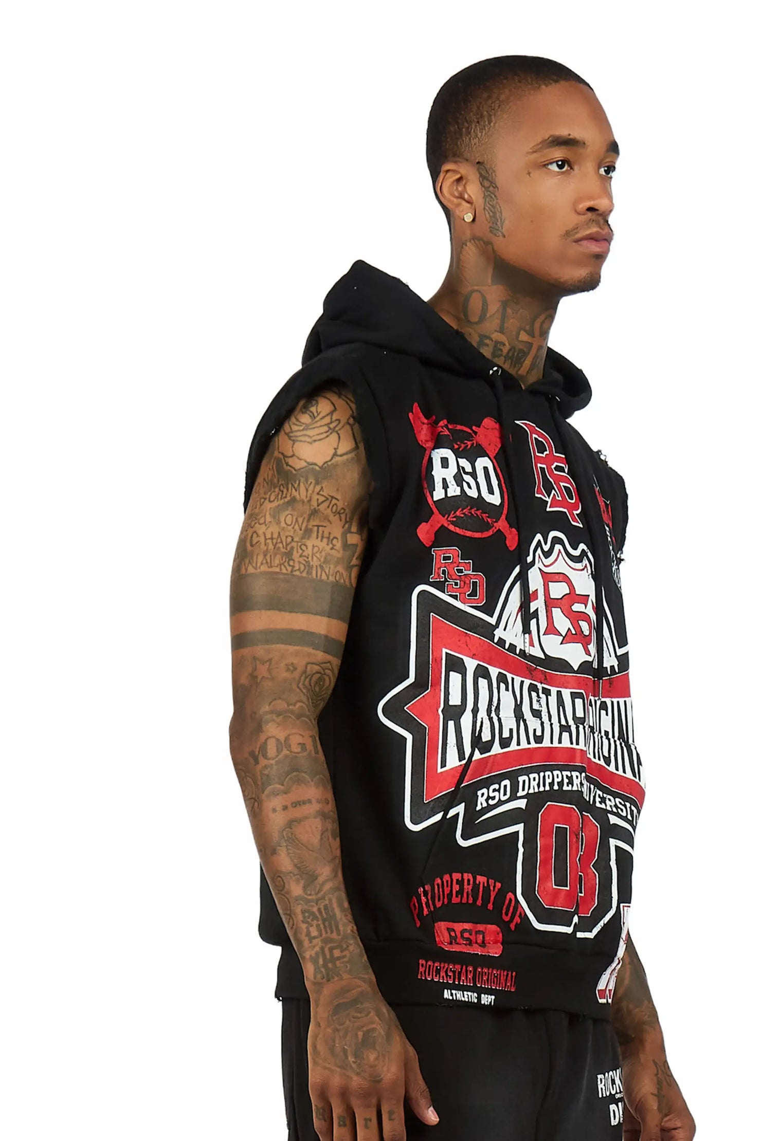 Mavrix Black Cut Sleeve Hoodie