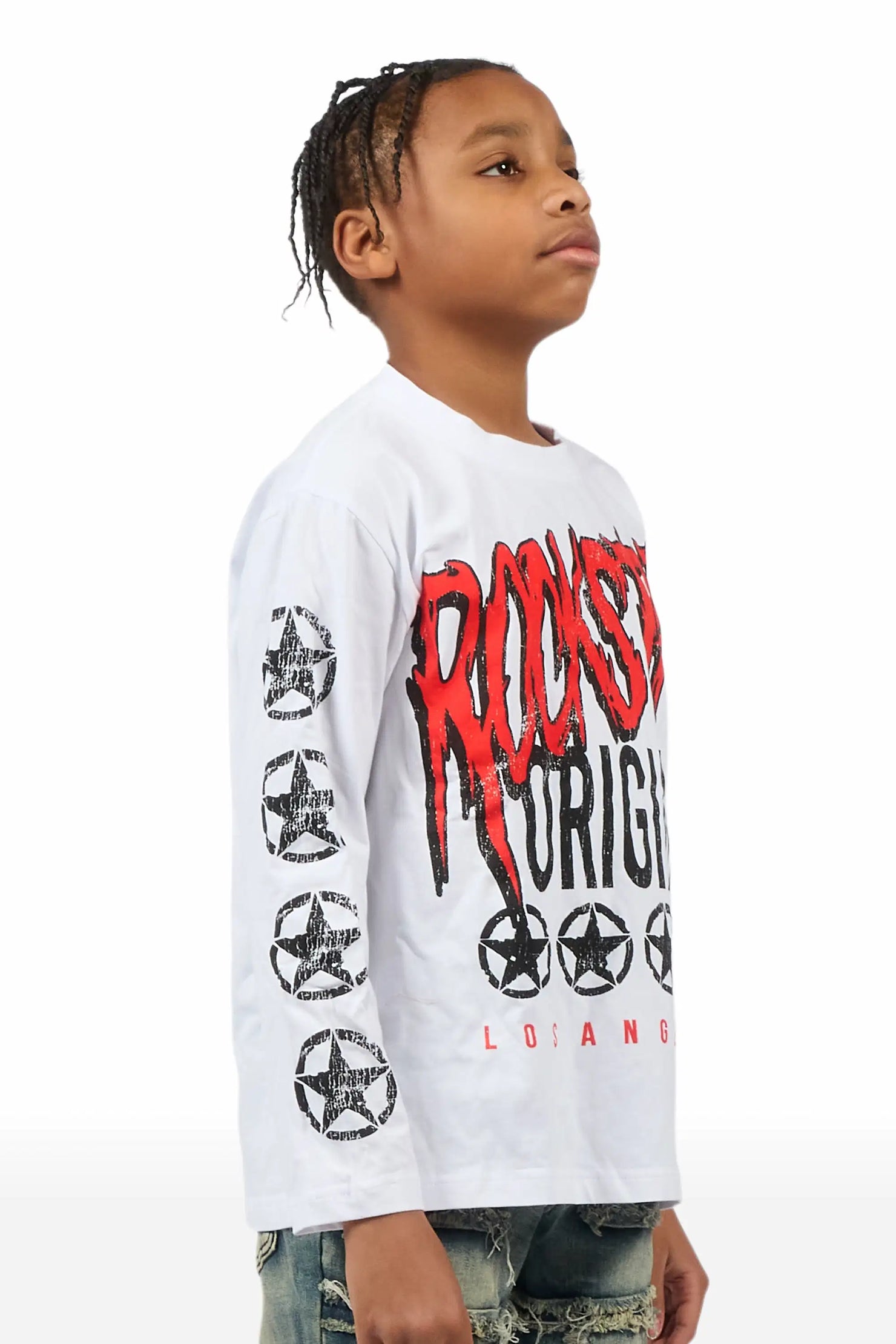 Boys Wizzurd White/Red Long Sleeve Graphic T-Shirt