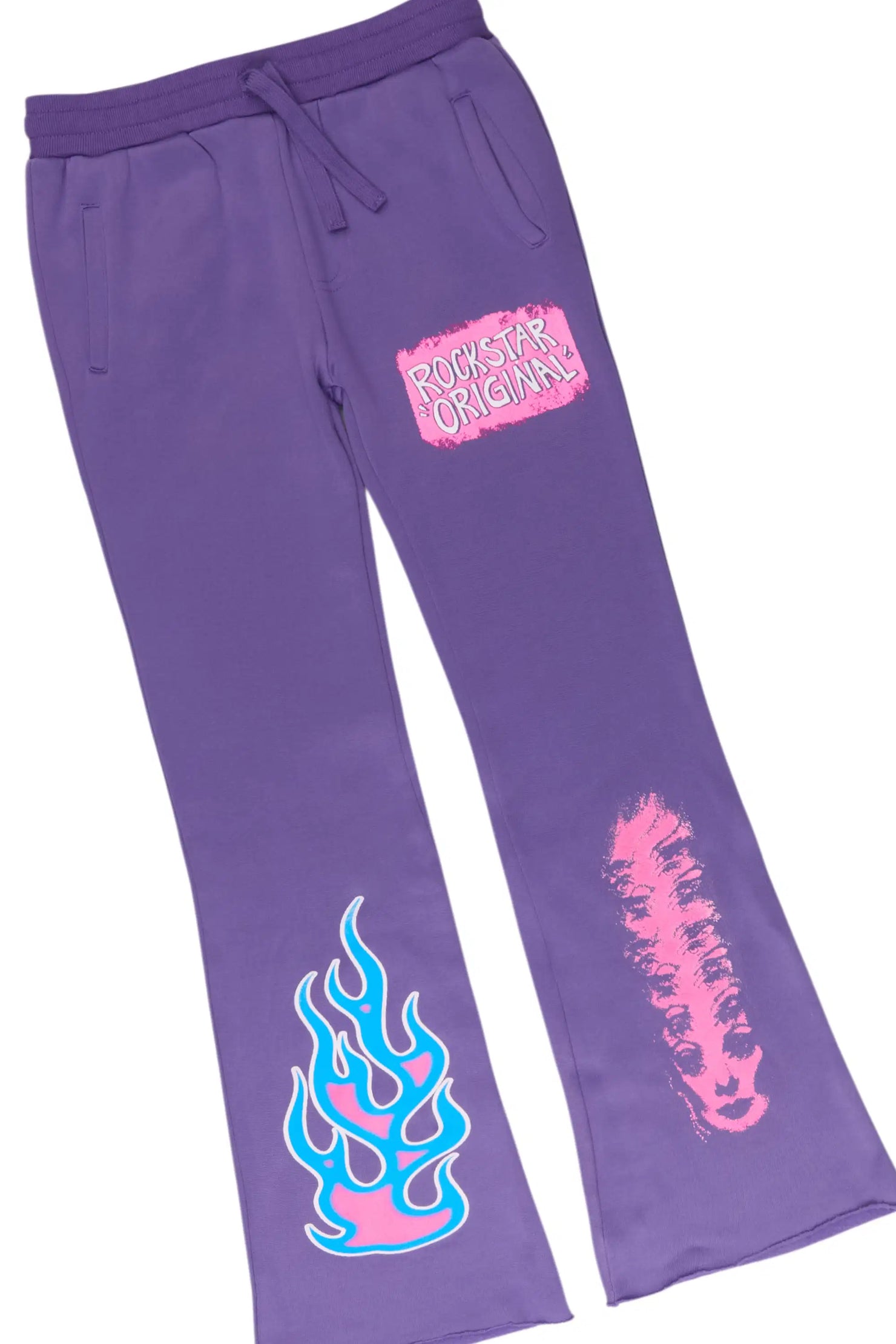 Girls Bridgette 2.0 Purple Hoodie/Stacked Flare Track Set