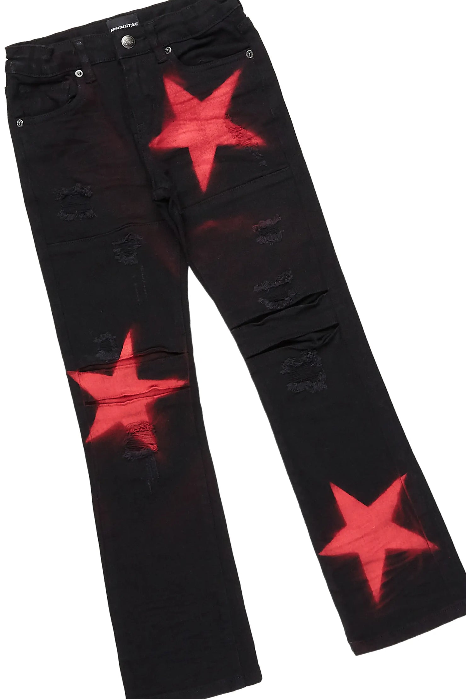 Boys Tyreek White T-Shirt/Stacked Flare Jean Set