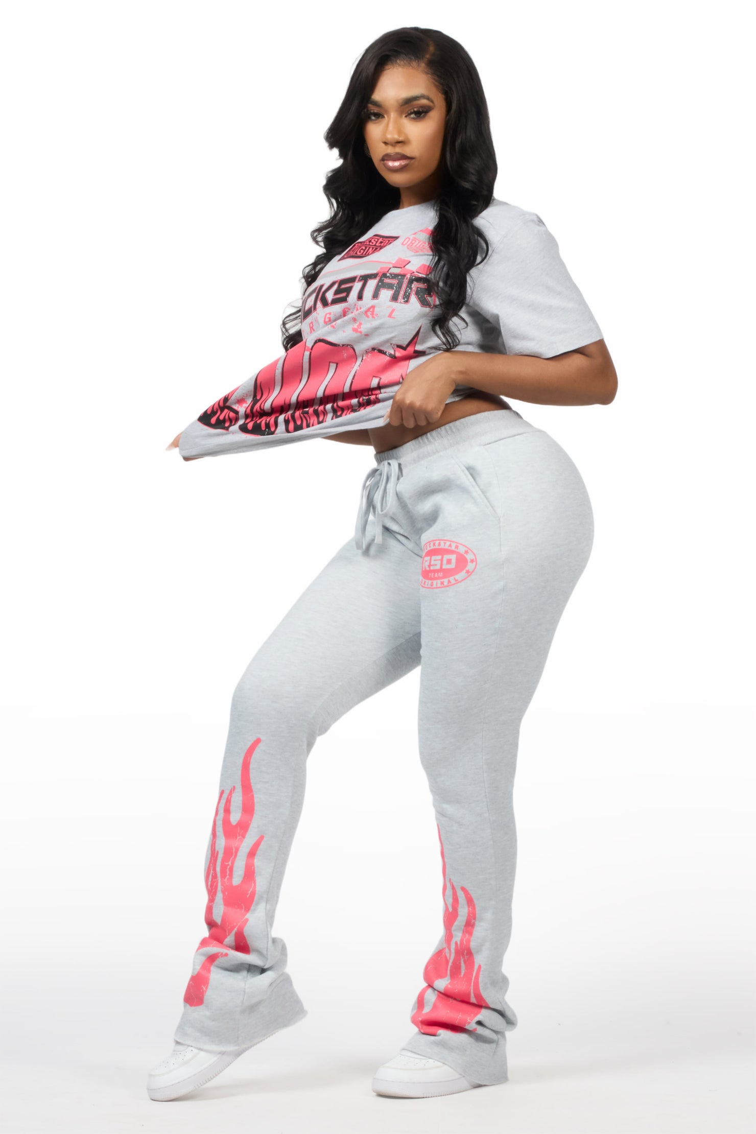 Esha Heather Grey T-Shirt Trackset