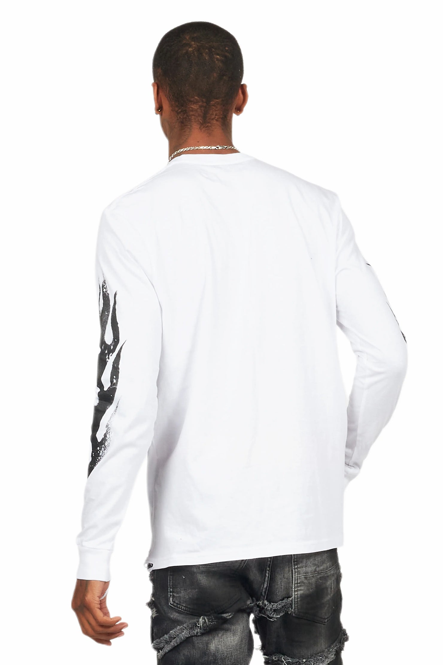 Banyan White Long Sleeve Graphic T-Shirt
