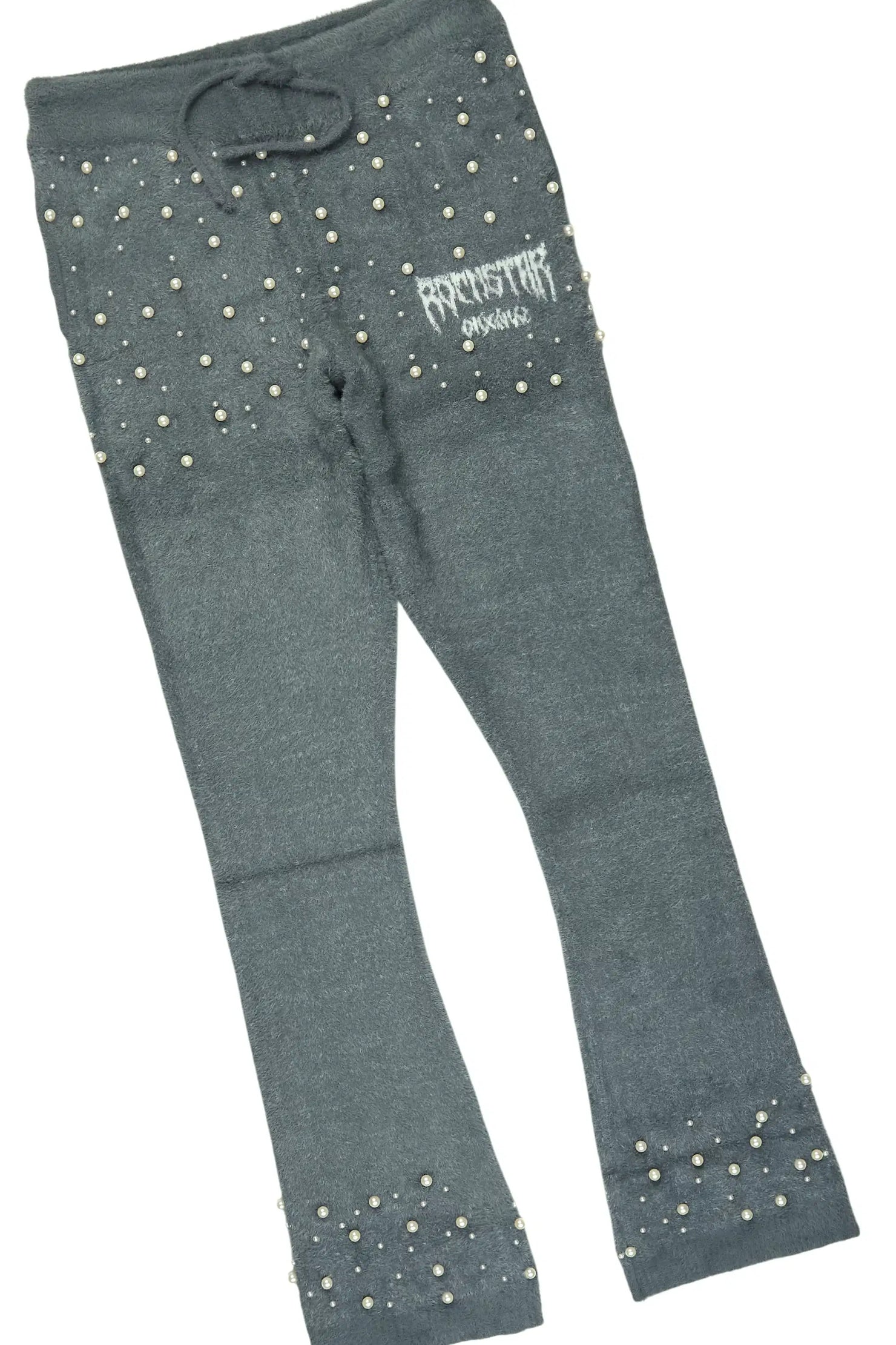 Twinkle Charcoal Rhinestone Hoodie Stacked Flare Track Set