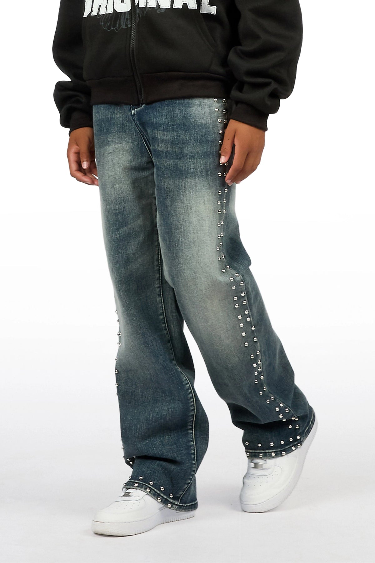 Boys Lavi Blue Rhinestone Straight Fit Jean