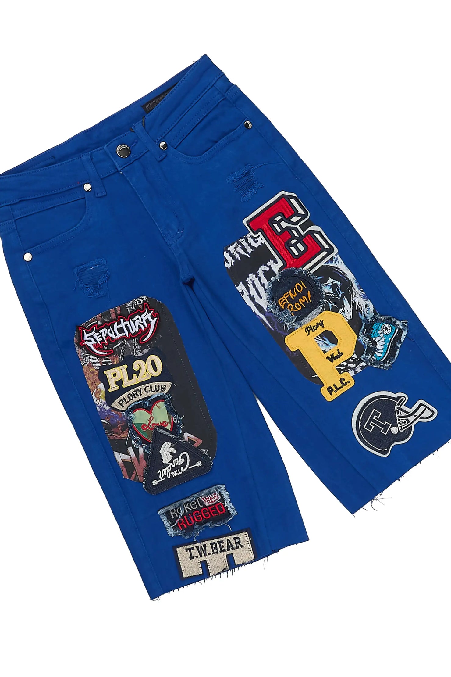 Boys Domaric White/Royal Blue T-Shirt Short Set