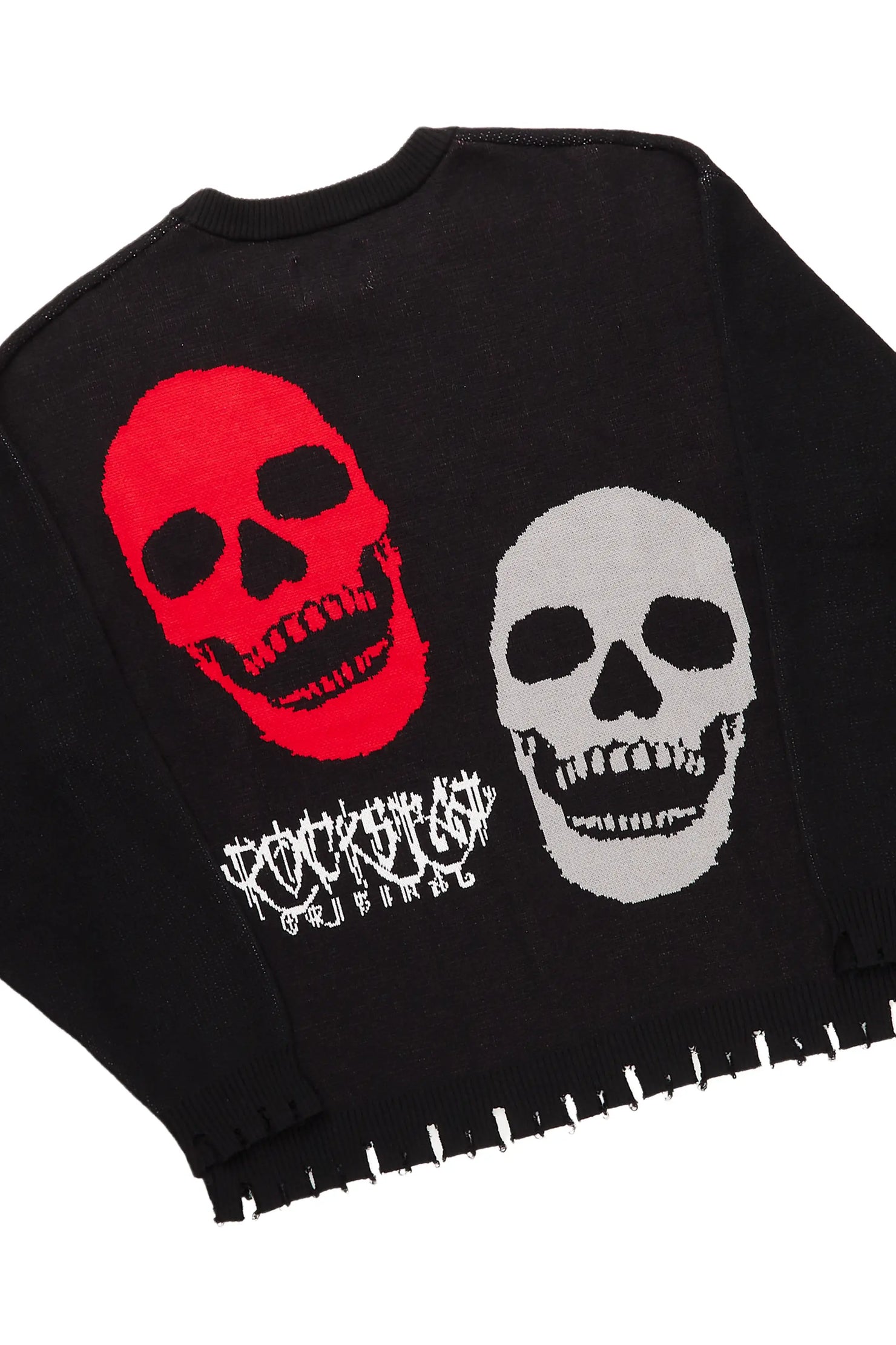 Kaleb Black Knit Sweater & Nard Stacked Flare Tapestry Jean Bundle