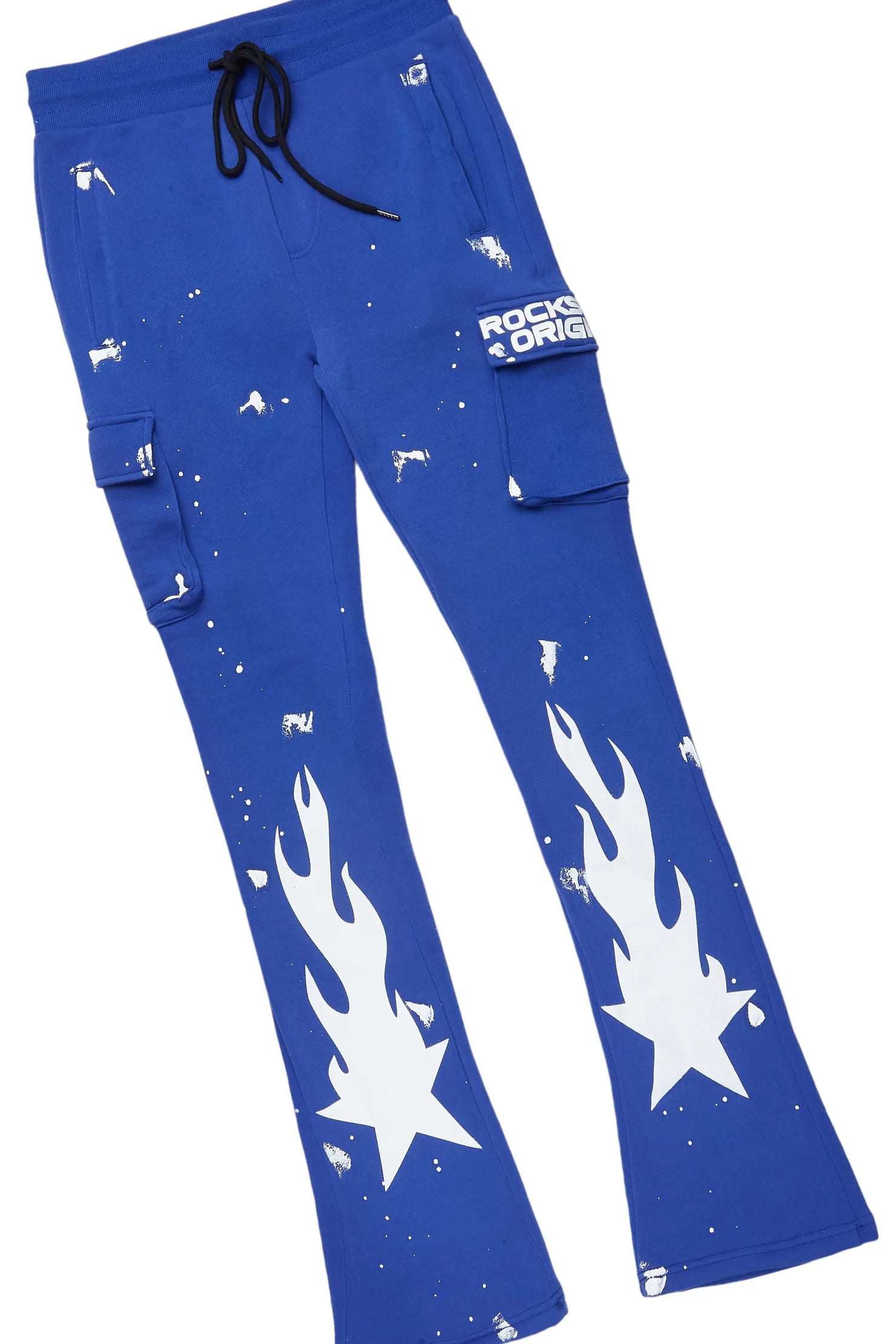 Mallor White/Royal T-Shirt/Cargo Stacked Track Set