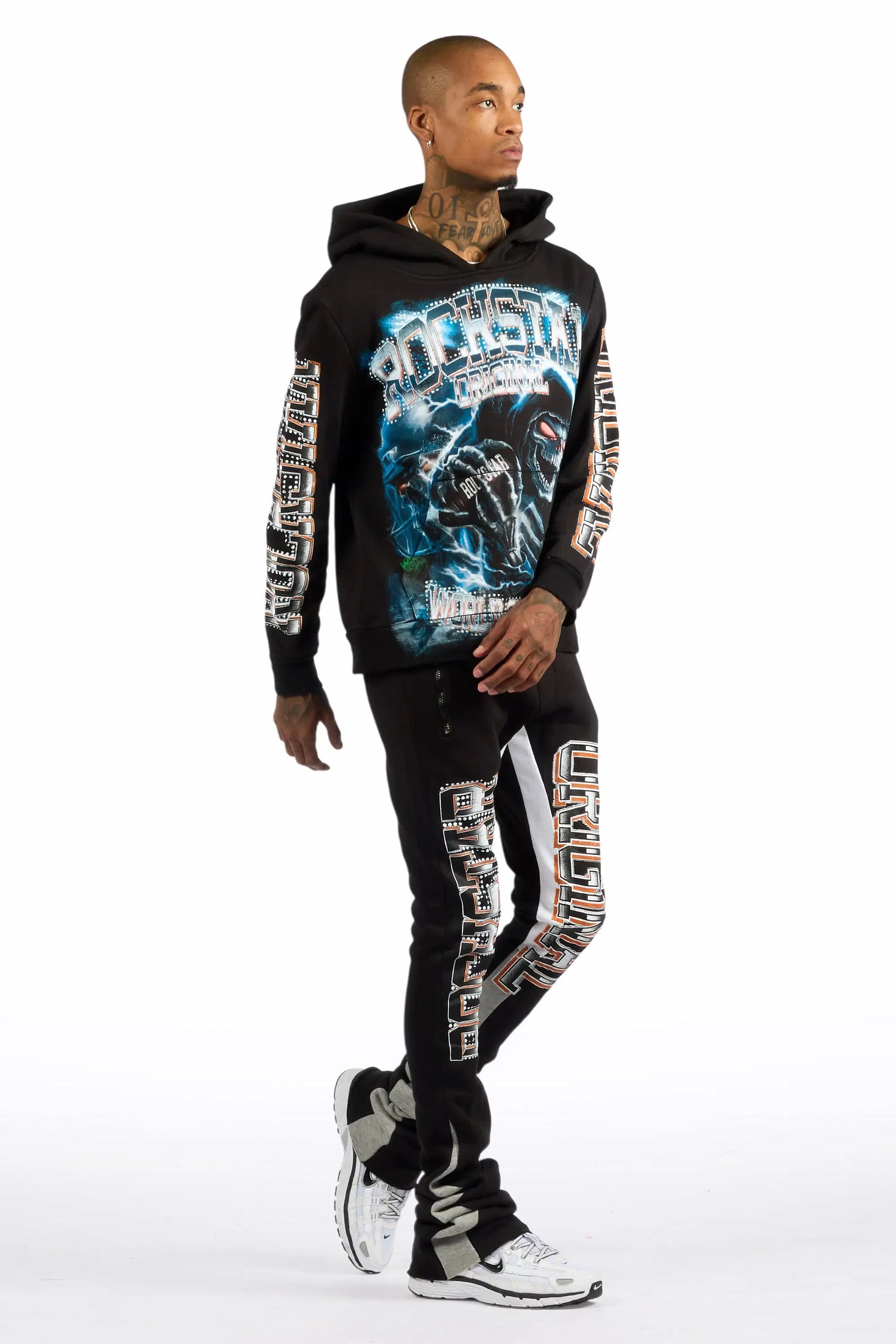Kross Black/Multi Hoodie/Super Stacked Track Set