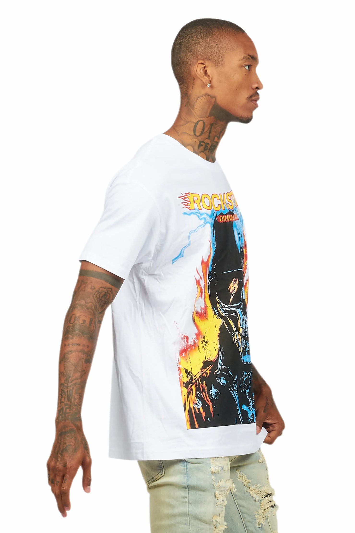 Balius White Oversized Graphic T-Shirt