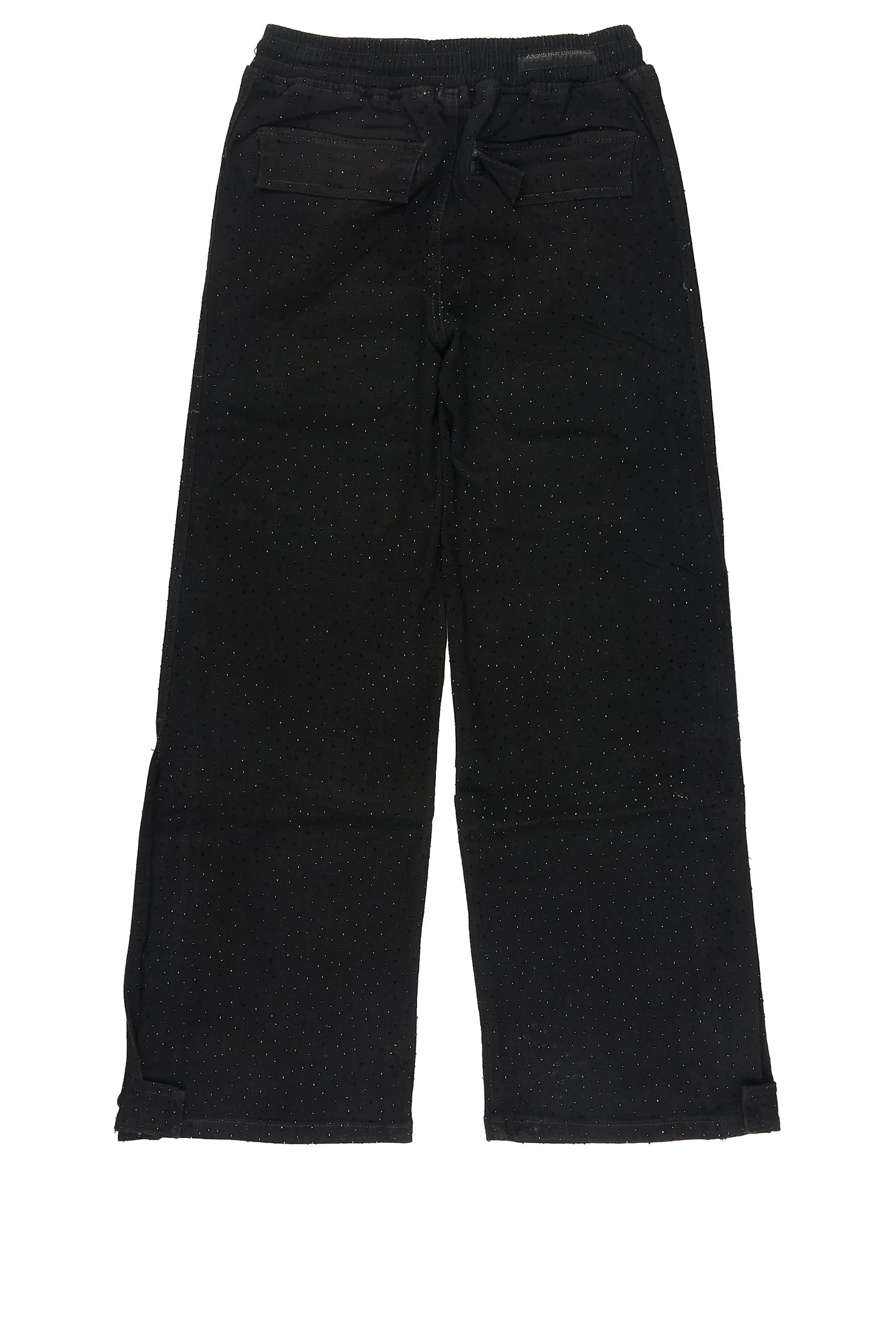 Boys Yuri Rhinestone Black Baggy Fit Jean