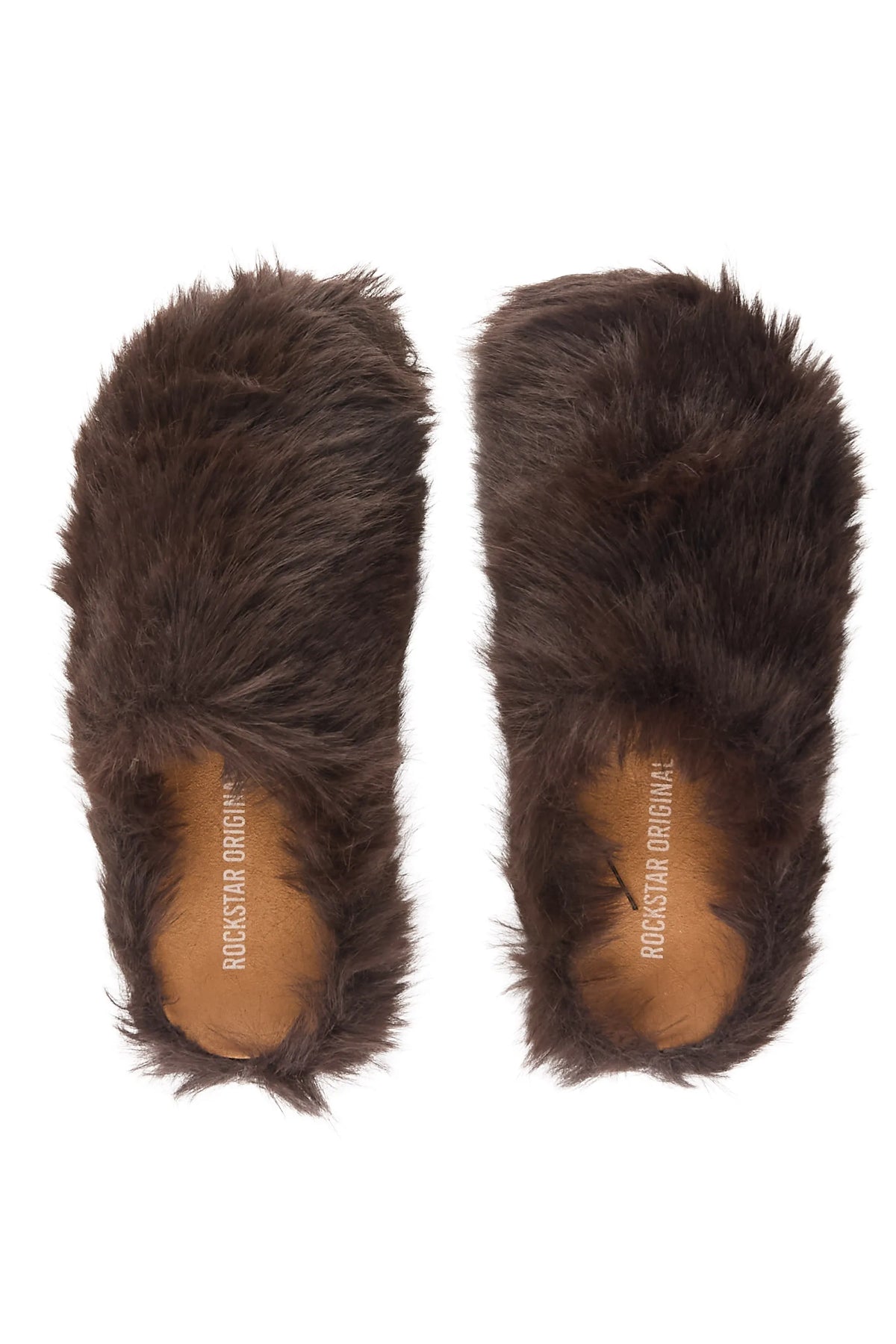 Mens Lanuga Brown Fur Mule