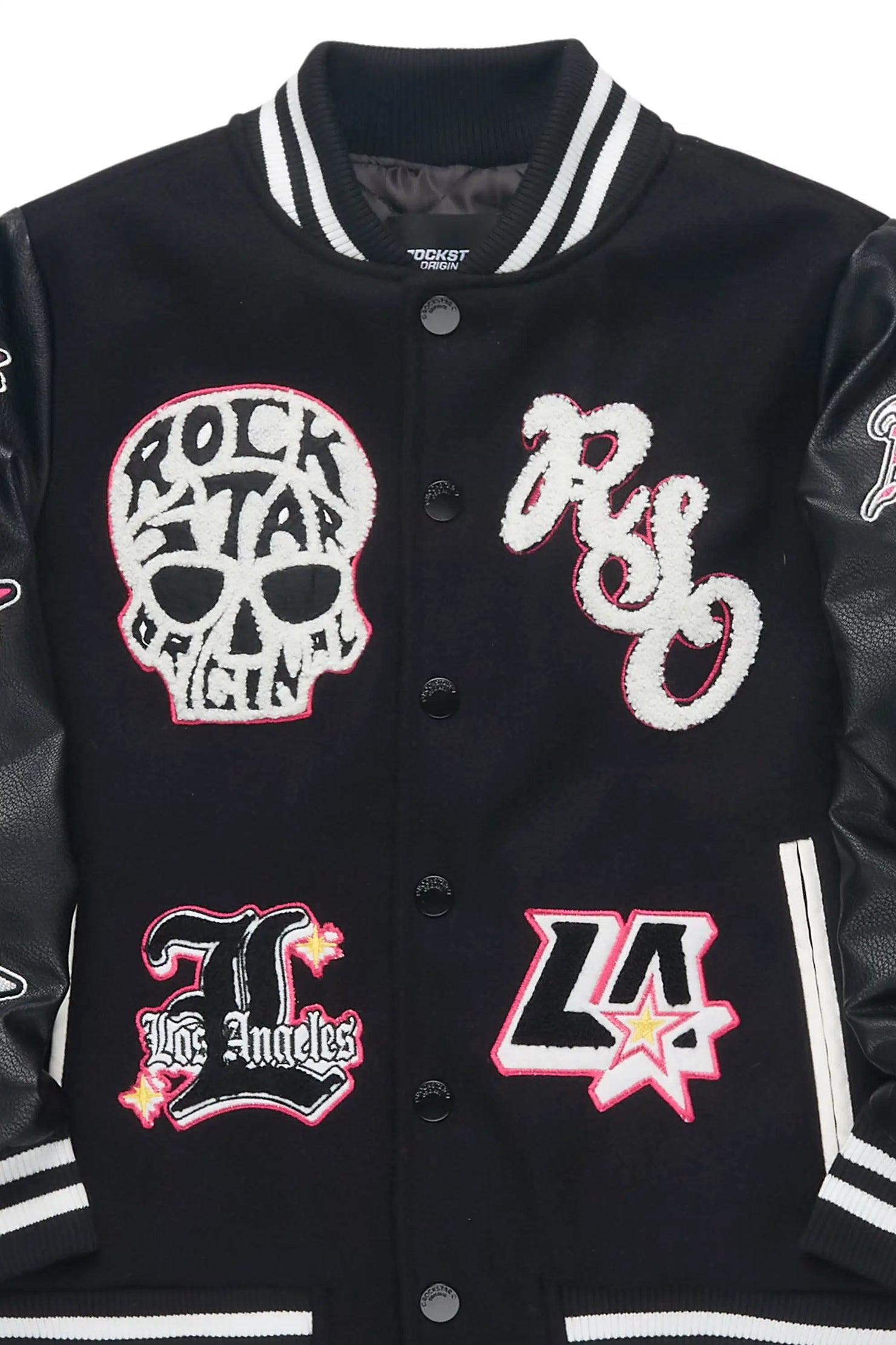 Jermika Black Oversized Varsity Jacket