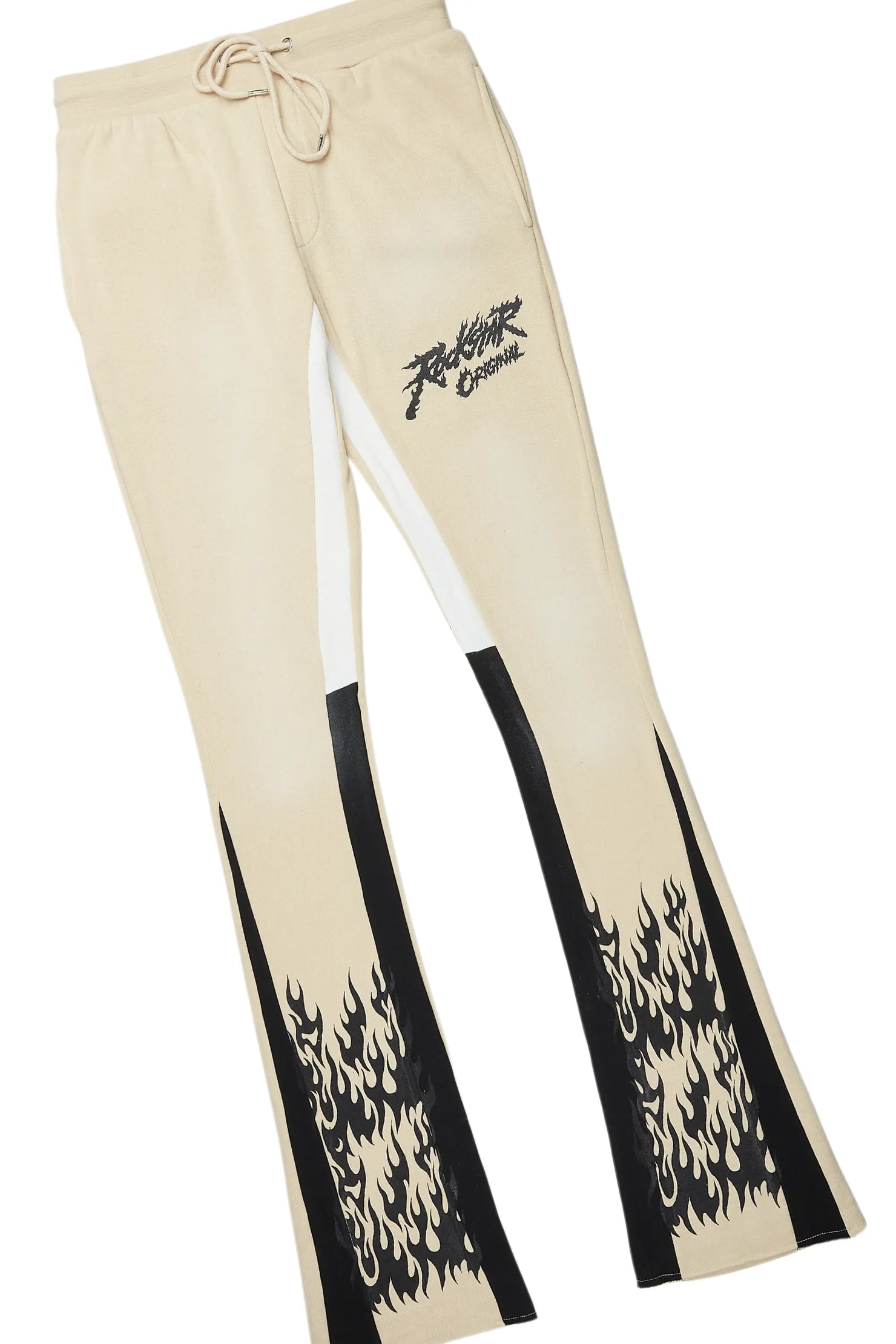 Bubble Beige Stacked Flare Hoodie Track Set