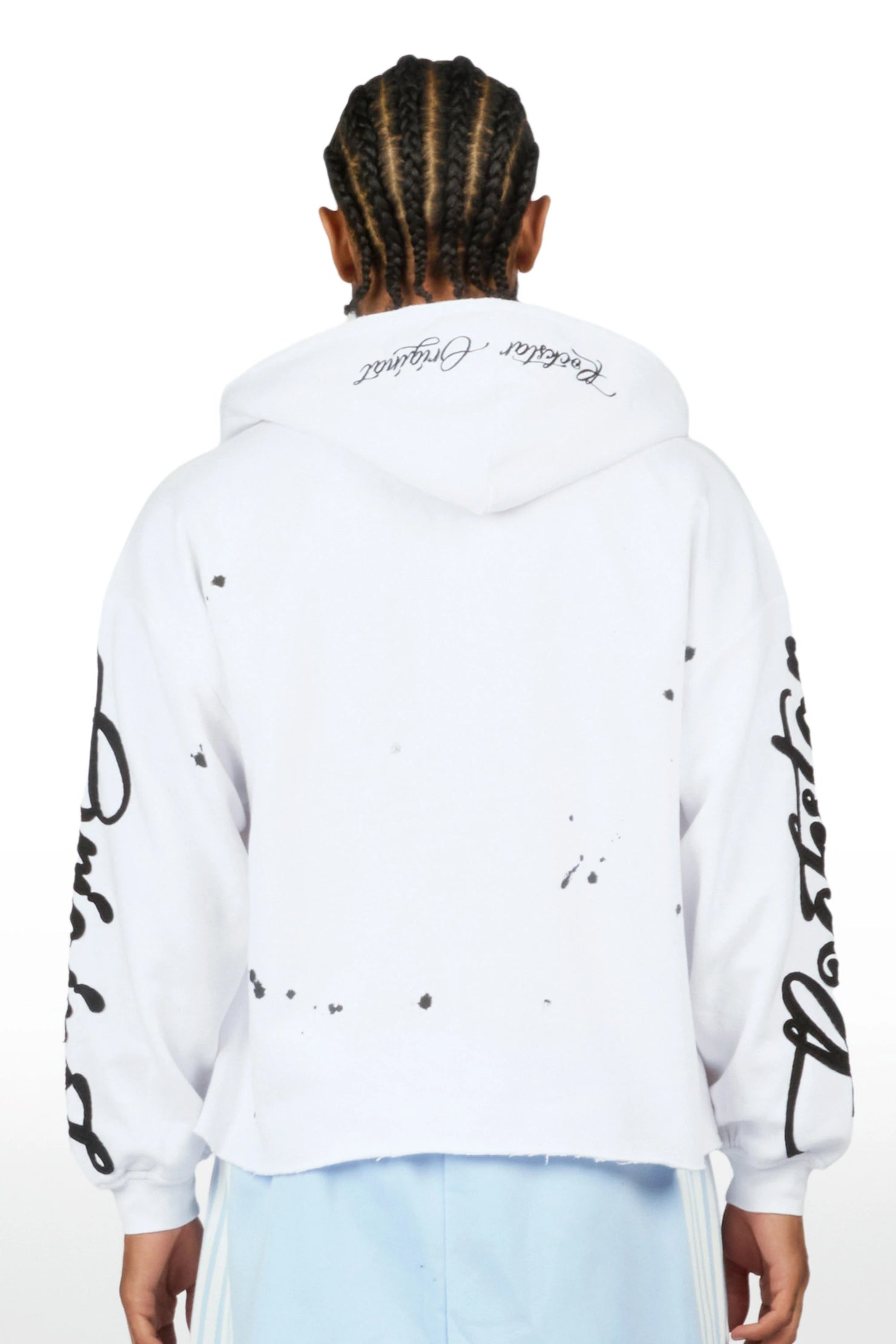 Hanif White Zip Up Hoodie