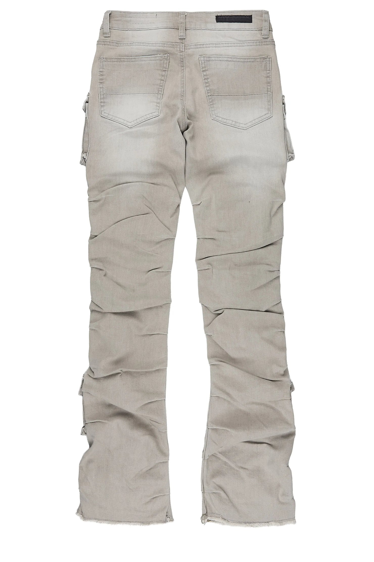Boys Major Grey Stacked Painter Flare Jean
