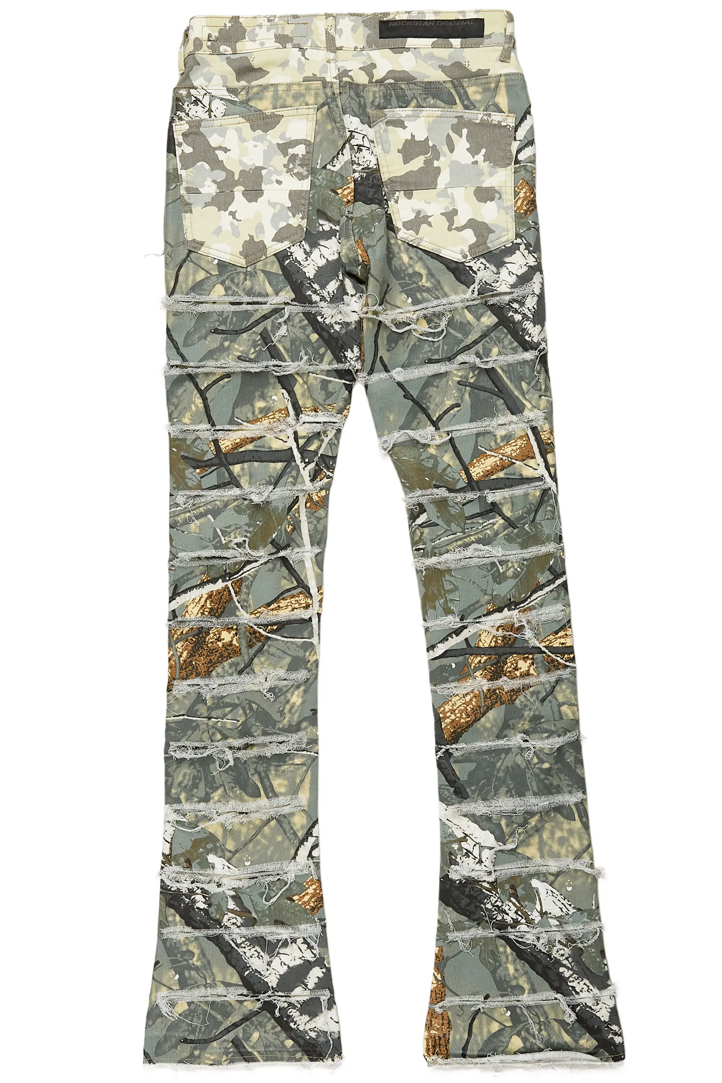 Miguelo Tree Camo Stacked Flare Jean