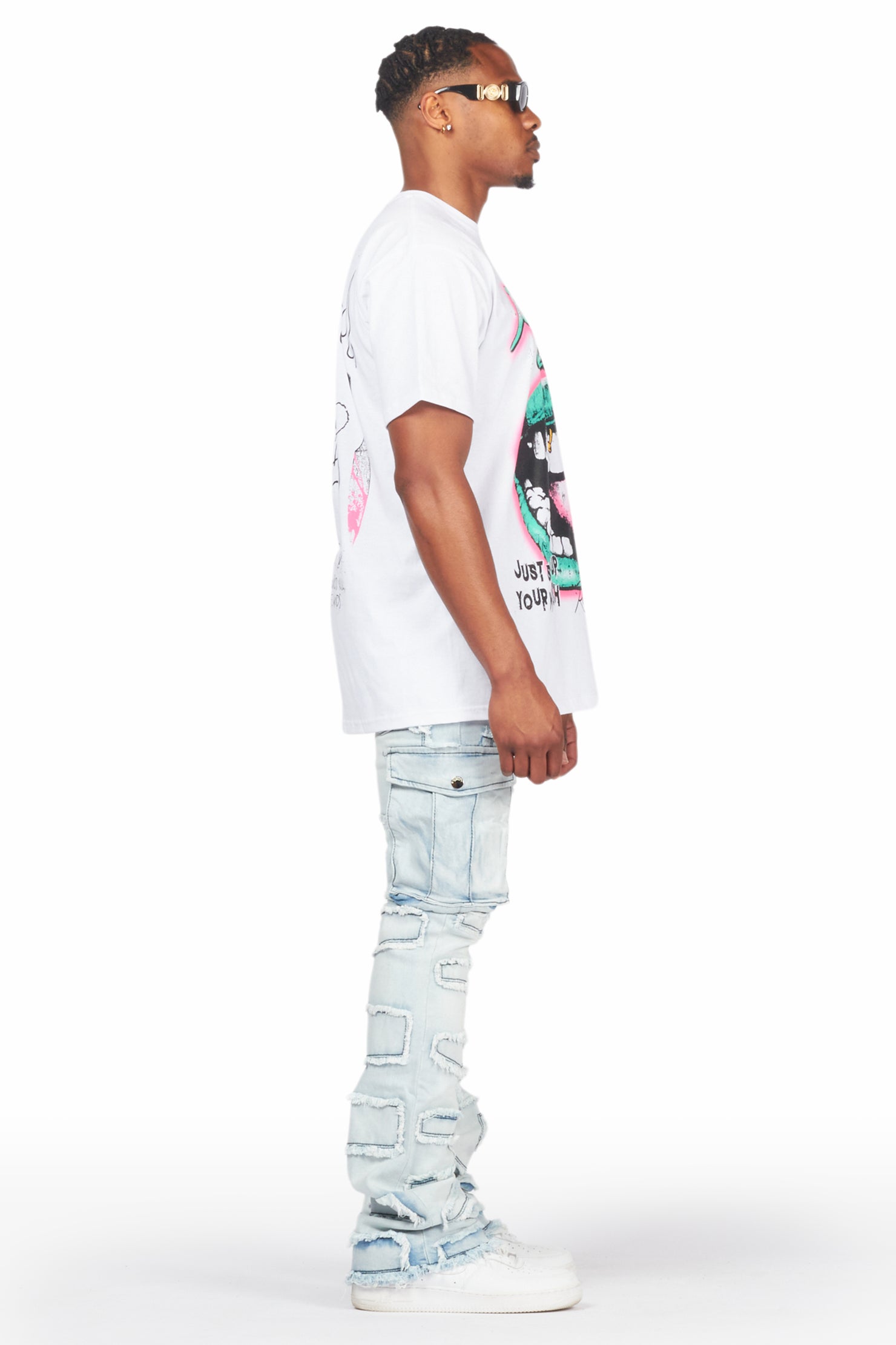 Slater Blue Stacked Flare Jean