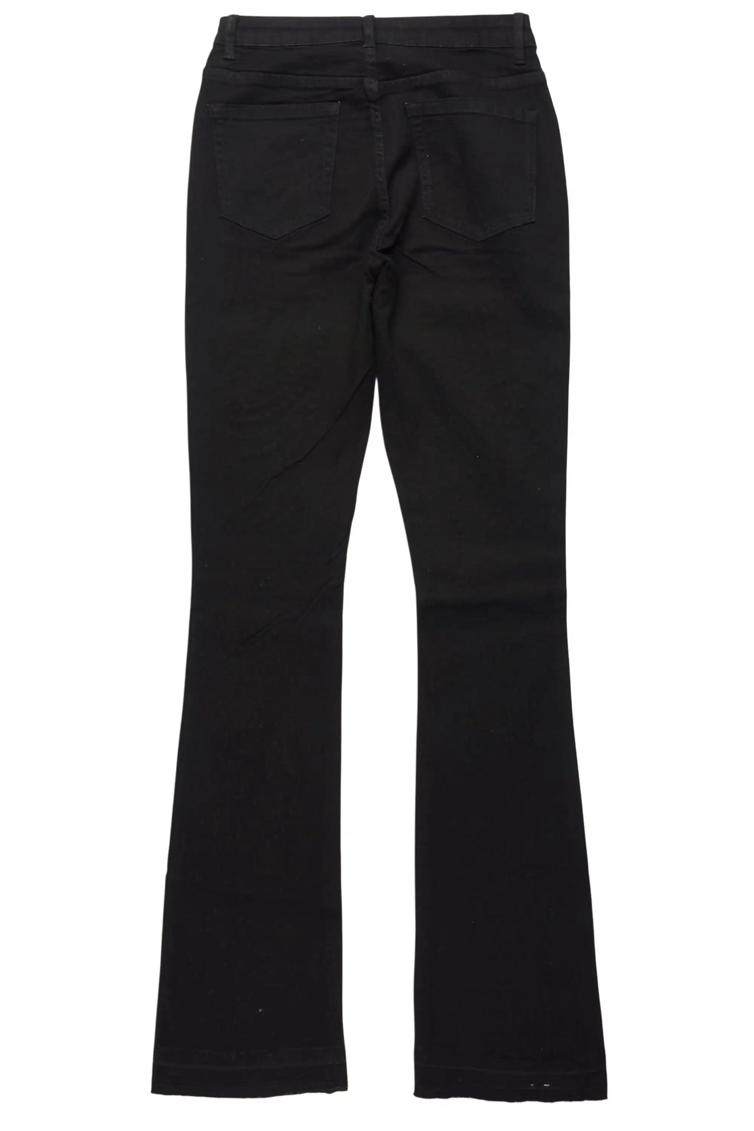 Jeanette Black Stacked Flare Jean