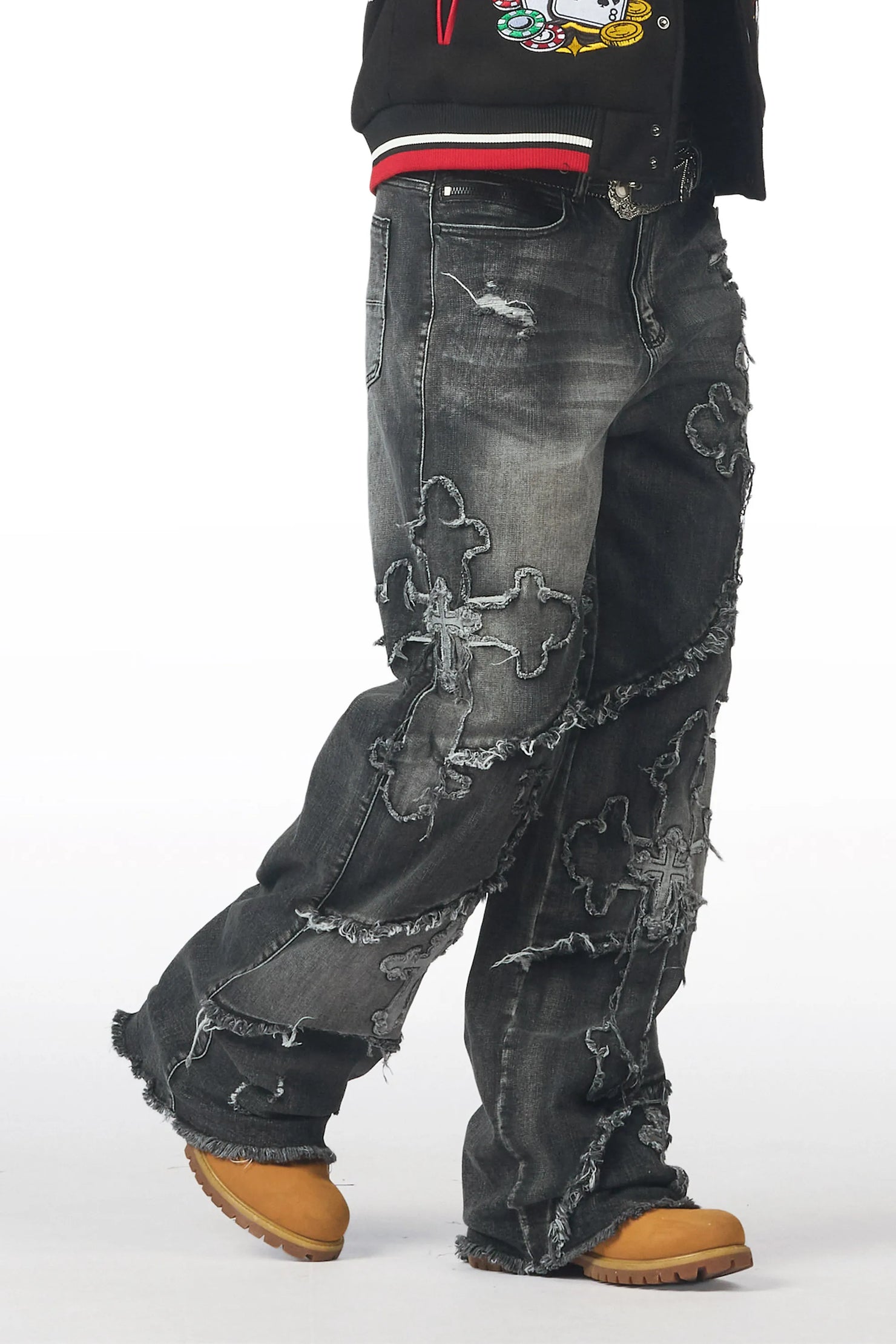 Krose Black Baggy Fit Jean