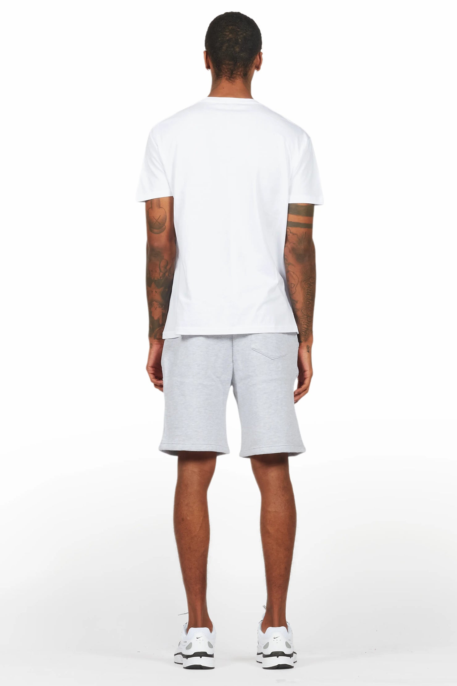 Tarl White/Grey Graphic T-Shirt Short Set