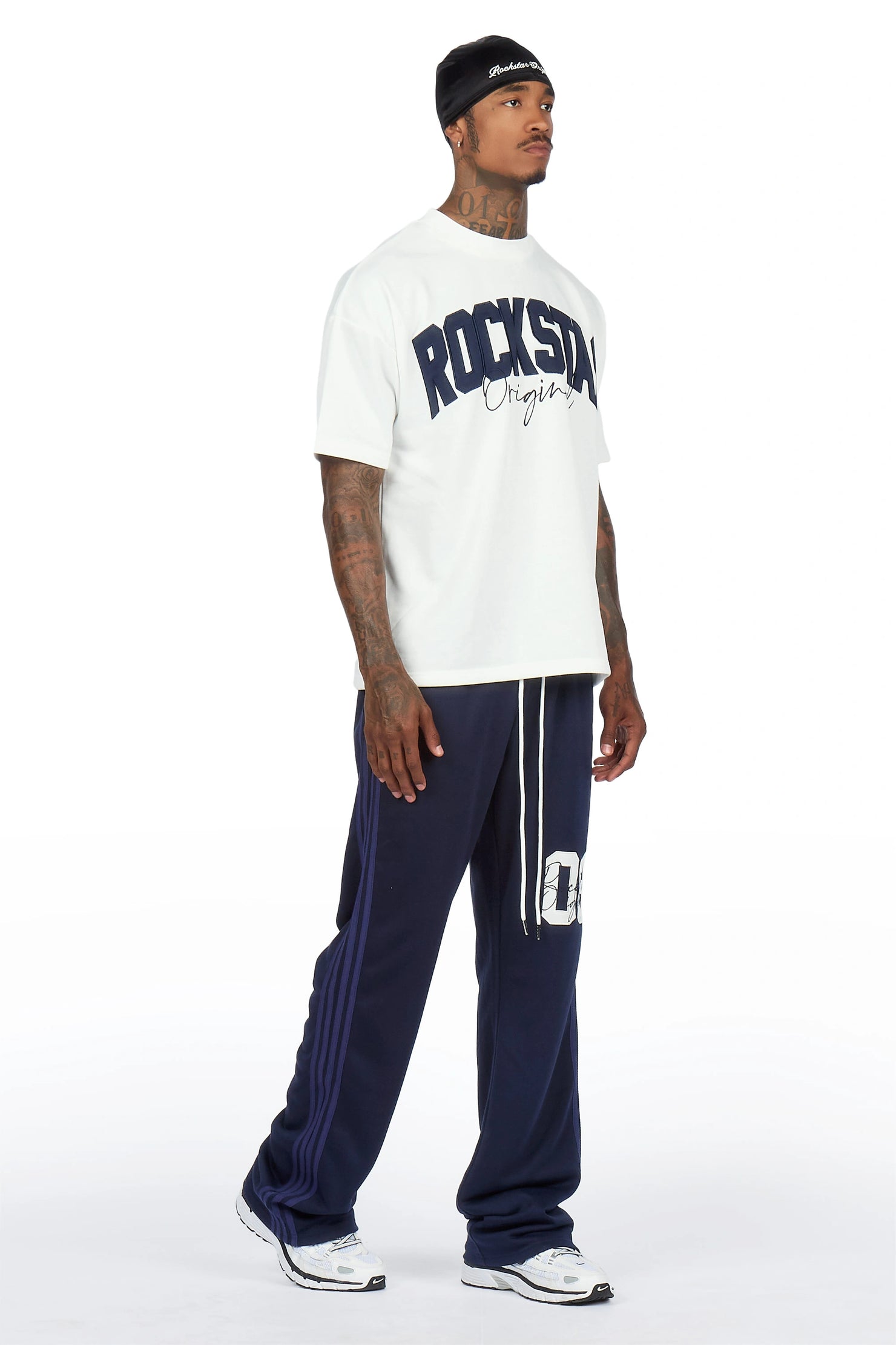 Zymir Blue French Terry Chenille Tee/ French Terry Relaxed Track Set